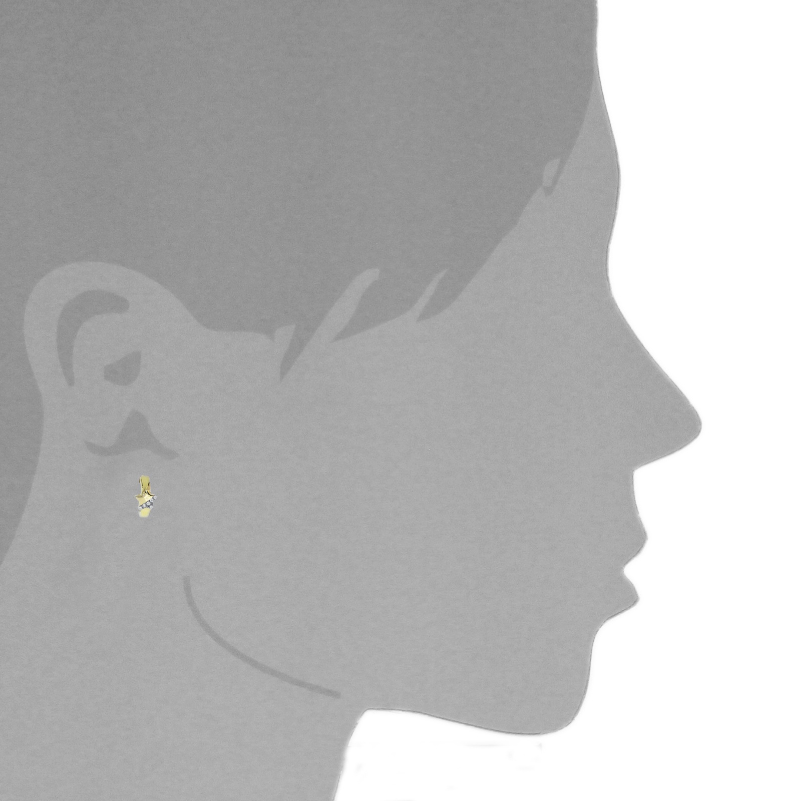 OSTSEE-SCHMUCK Klappcreolen »- Stern - Gold 333/000 - Zirkonia«