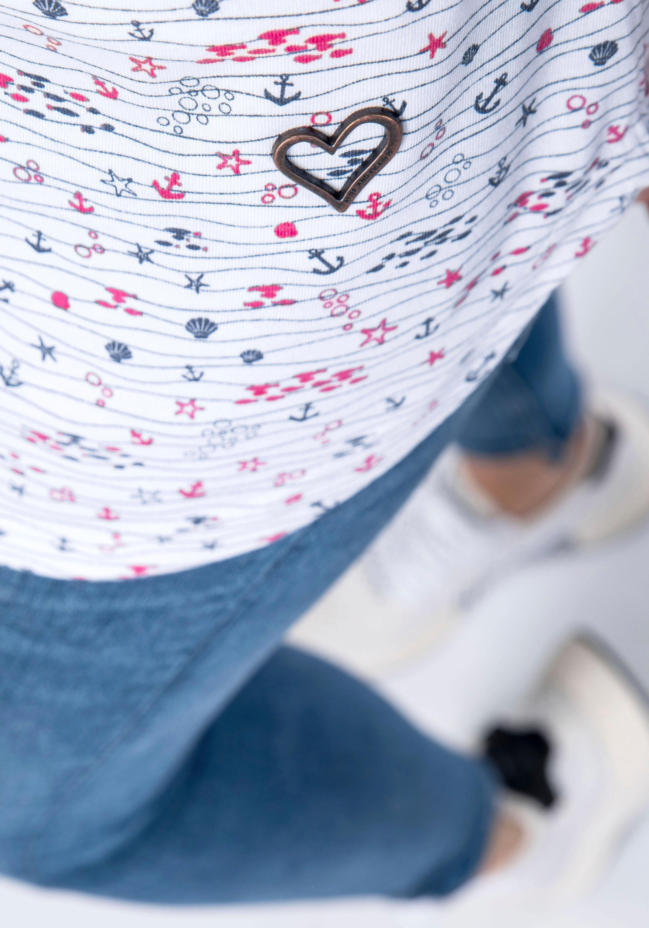 Alife & Kickin T-Shirt, trendy Longshirt mit Streifen-oder Musterprints