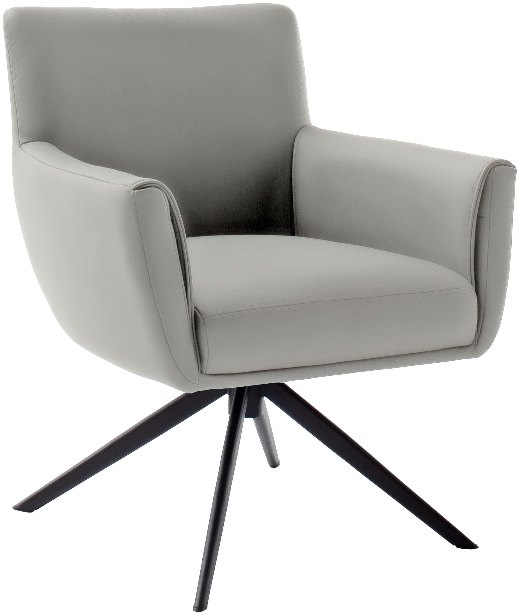 MCA furniture 4-Fußstuhl »WILSON Esszimmerstuhl, Armlehnstuhl, Polsterstuhl, modern«, (Set), 1 St., Leder, Stuhl, Armlehnenstuhl, drehbar, Taschenfederkern, belastbar 160 kg,XXL