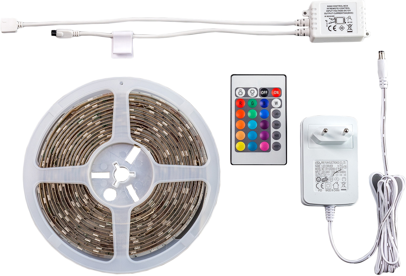 B.K.Licht LED-Streifen, 5m IP44 Band/Stripe LED dimmbar kaufen Fernbedienung Farbwechsel Rechnung auf inkl