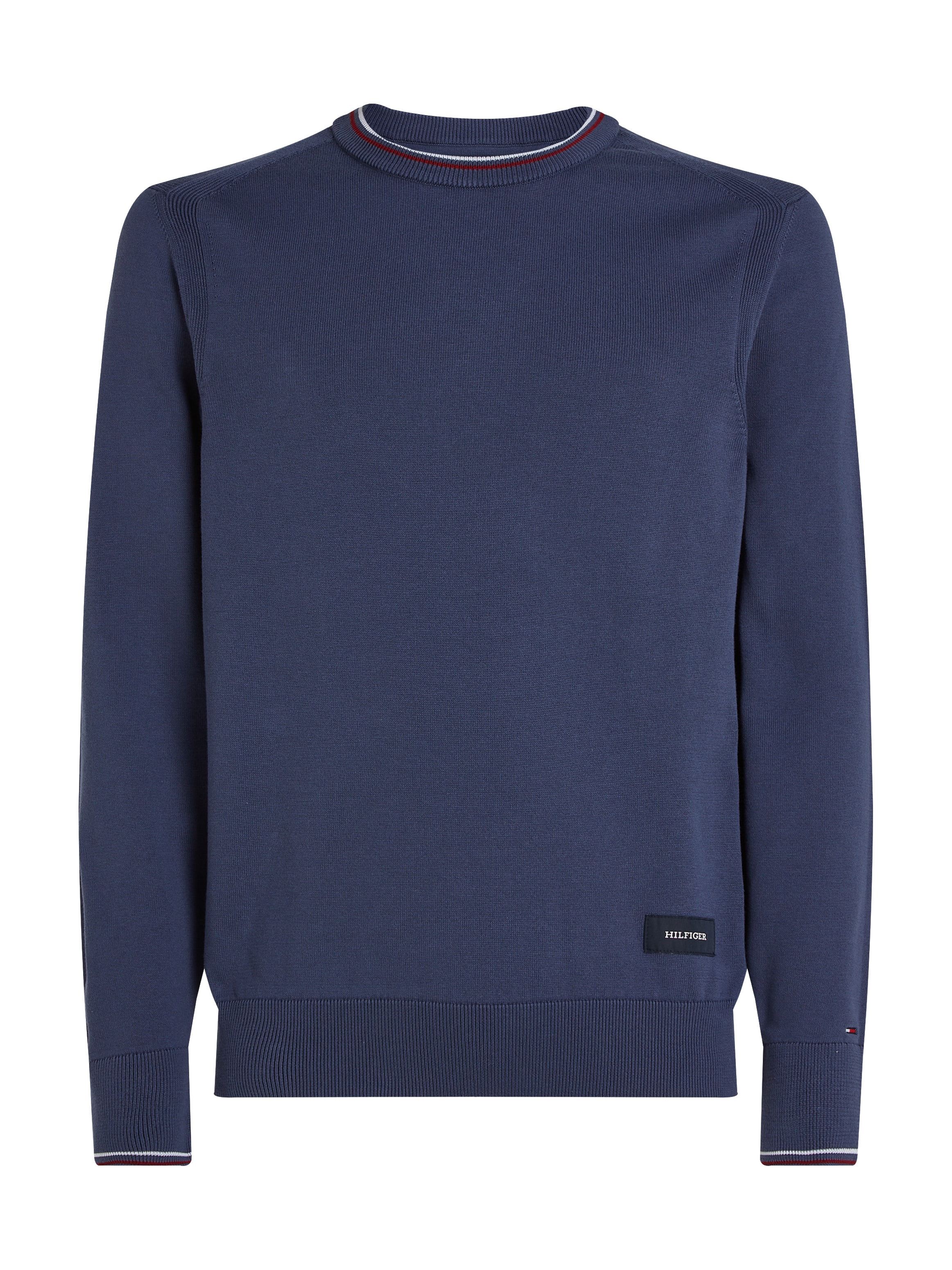 Tommy Hilfiger Rundhalspullover »RWB COTTON CREW NECK«, farbliche Akzente in Tommy Farben