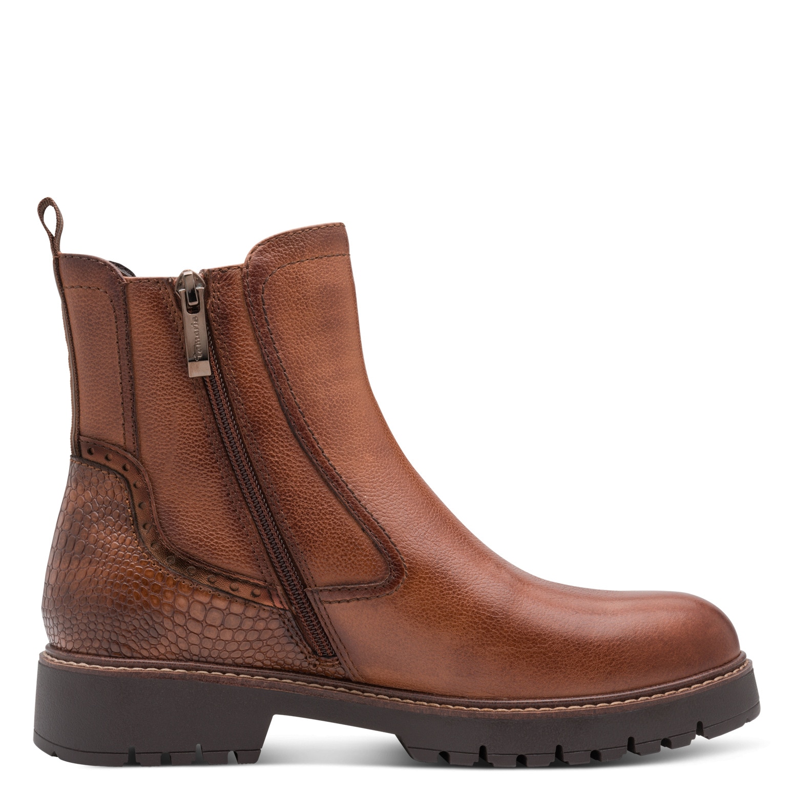 Tamaris Chelseaboots  , Blockabsatz, Stiefelette mit Kontrast-Rahmennaht