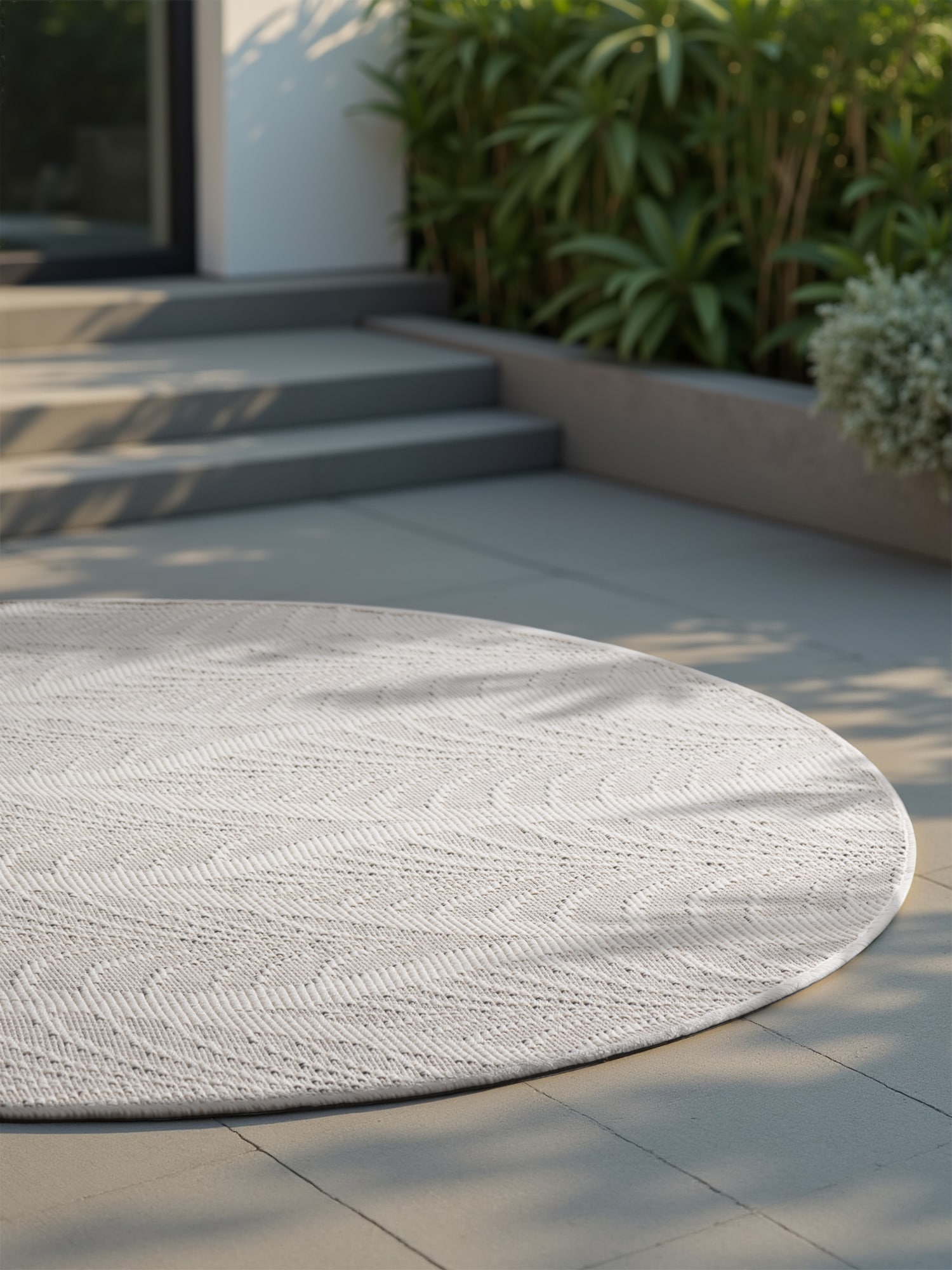 HANSE Home Outdoorteppich »Liora Wendeteppich«, rund, 5 mm Höhe, In und Outdoor, Flachgewebe, wetterfest, pflegeleicht, robust