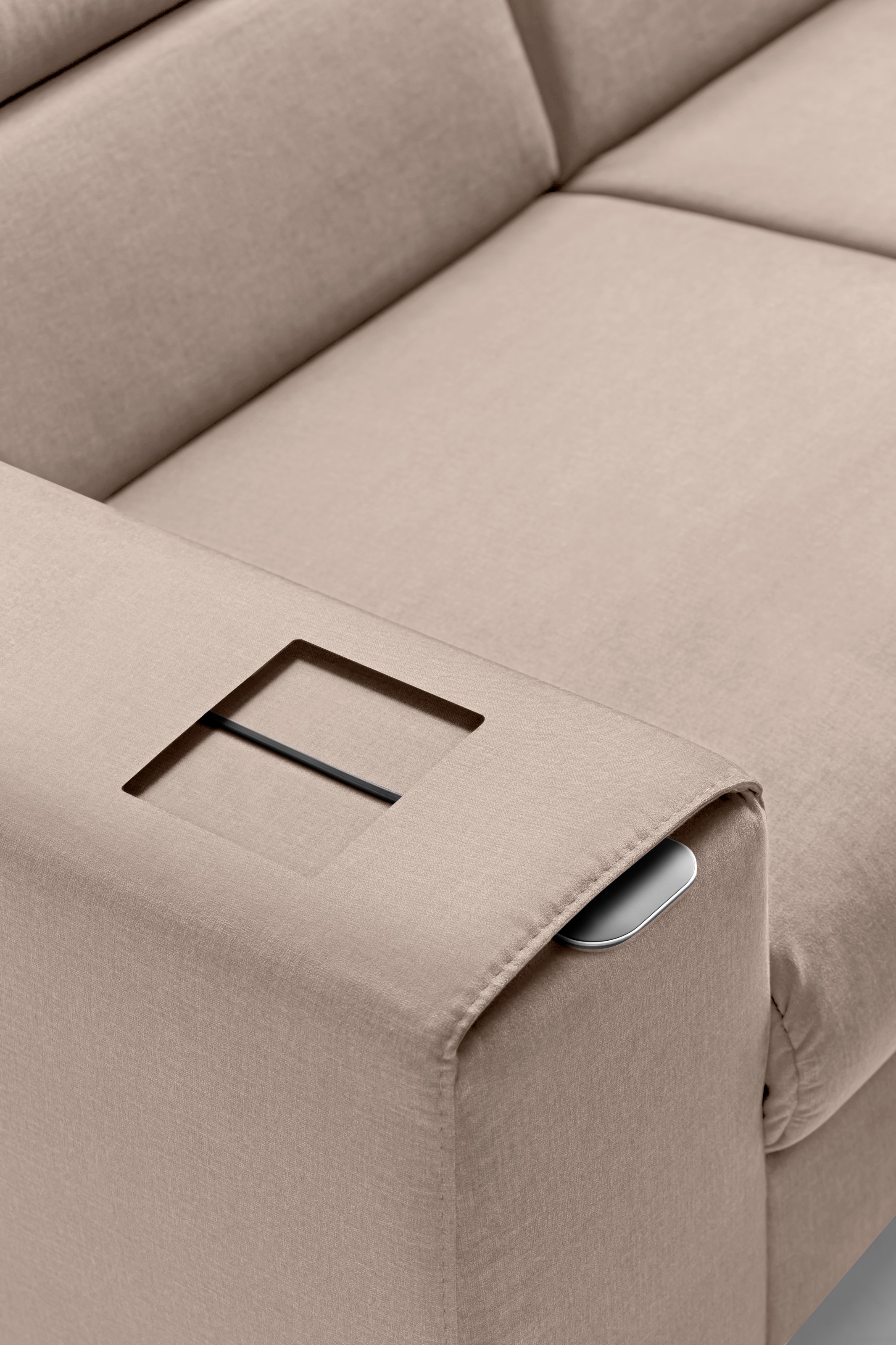 COTTA Ecksofa »Morven L-Form mit Kopfteilverstellung«, wahlweise mit Bettfunktion, Bettkasten & Wireless-Charger