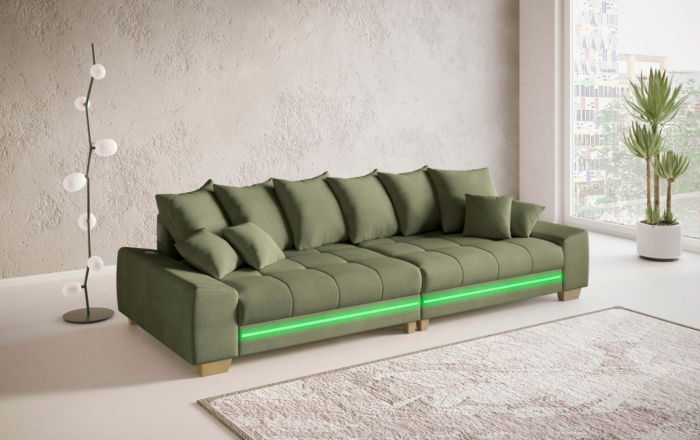 Mr. Couch Big-Sofa »Nikita II« mit RGB-LED, Bluetooth-Soundsystem, Kaltschaum