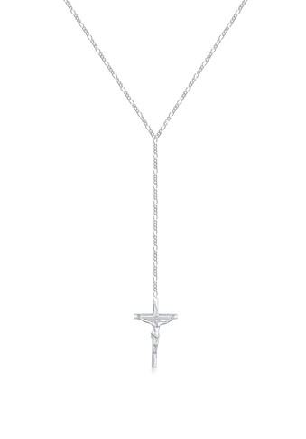 Elli Collierkettchen »by @lleennyyy Y-Kette Figarokette Kreuz 925 Silber« kaufen