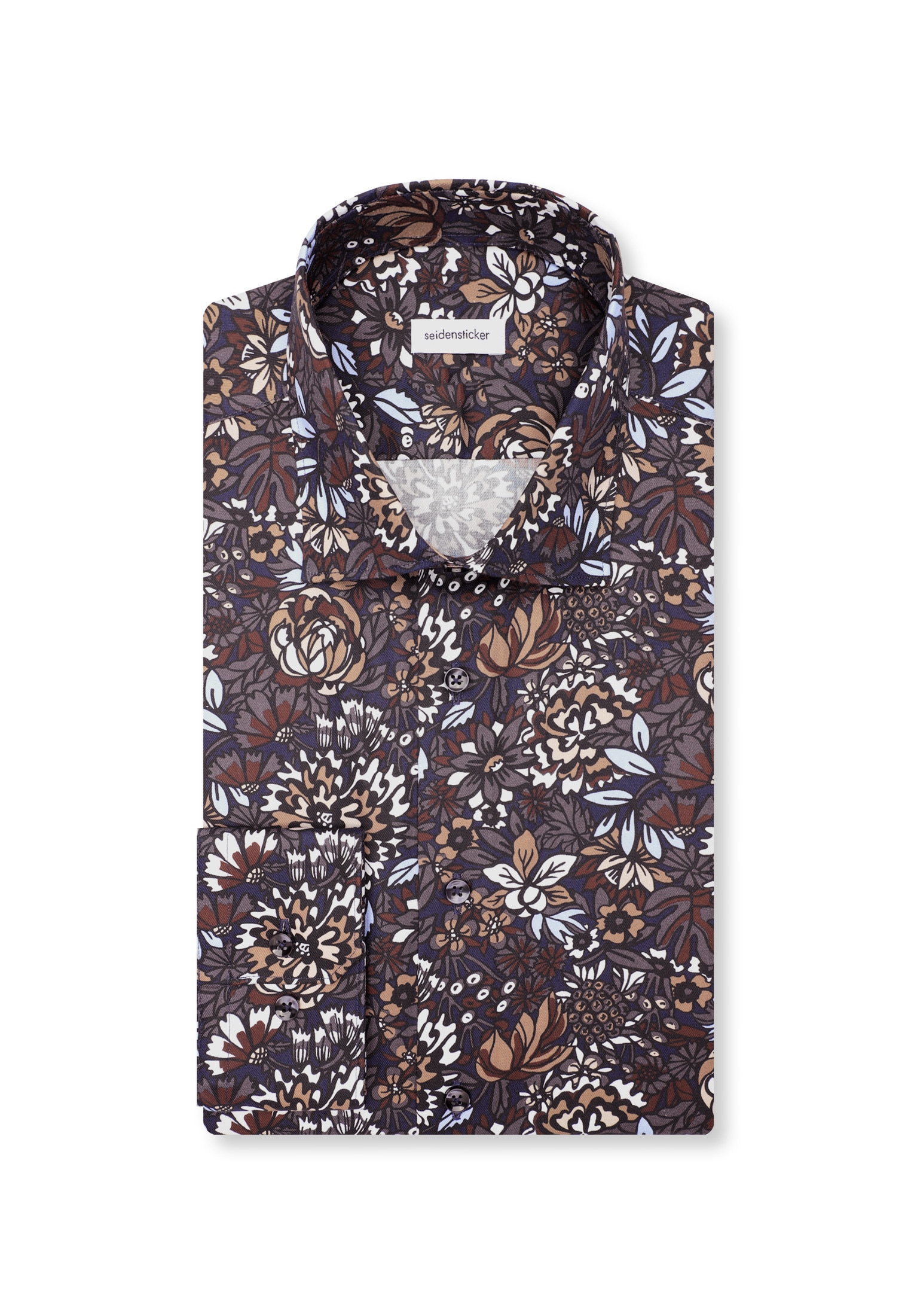 seidensticker Businesshemd »Schwarze Rose« Slim 1/1 Kentkragen Geblümt