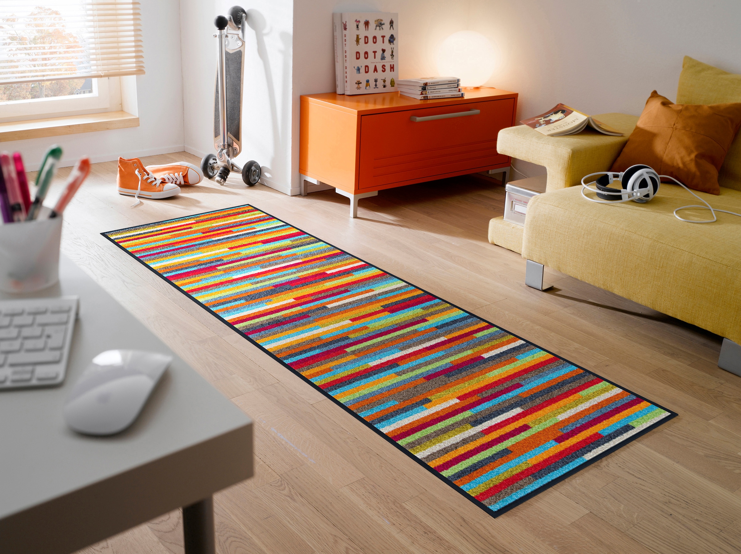 wash+dry by Kleen-Tex Läufer »Mikado Stripes« rechteckig 7 mm Höhe Schmutzfangläufer, modernes Streifen Design, rutschhemmend, waschbar