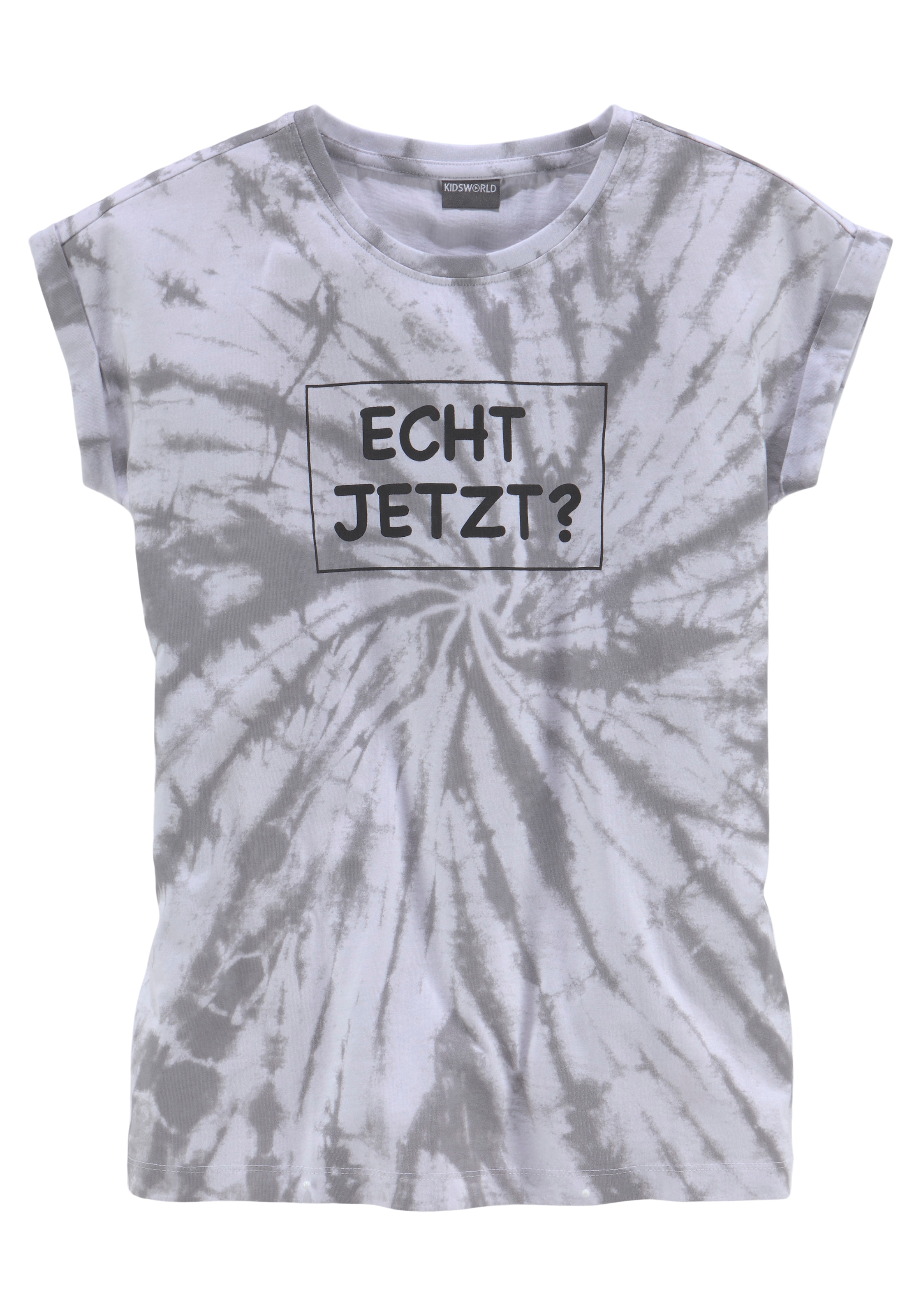 KIDSWORLD T-Shirt »ECHT JETZT?«, Kurzarm, lässige Passform, mit Allover-Druck und Statements