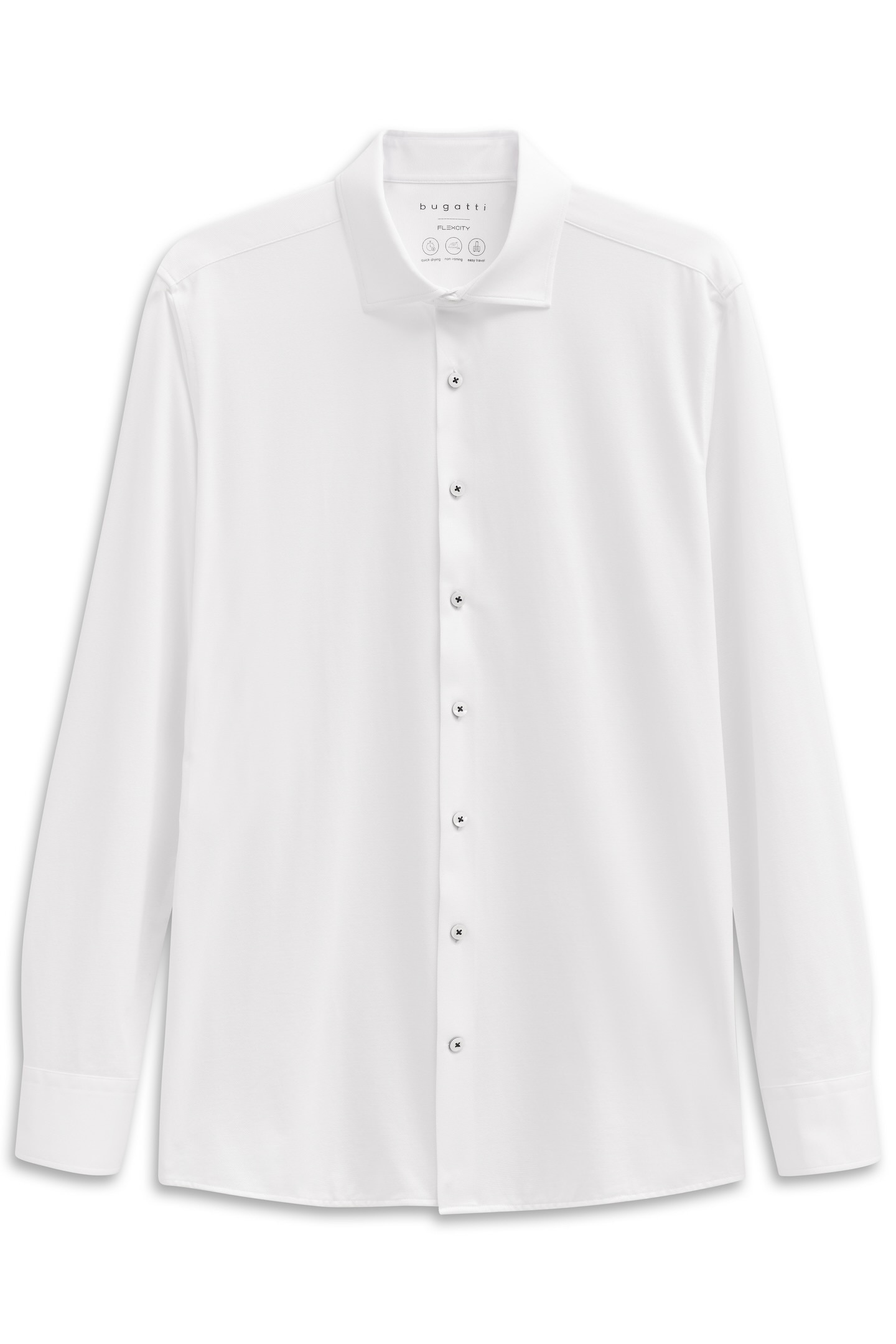 bugatti Langarmhemd »Modern Fit« mit Kent-Kragen und Stretch-Funktion