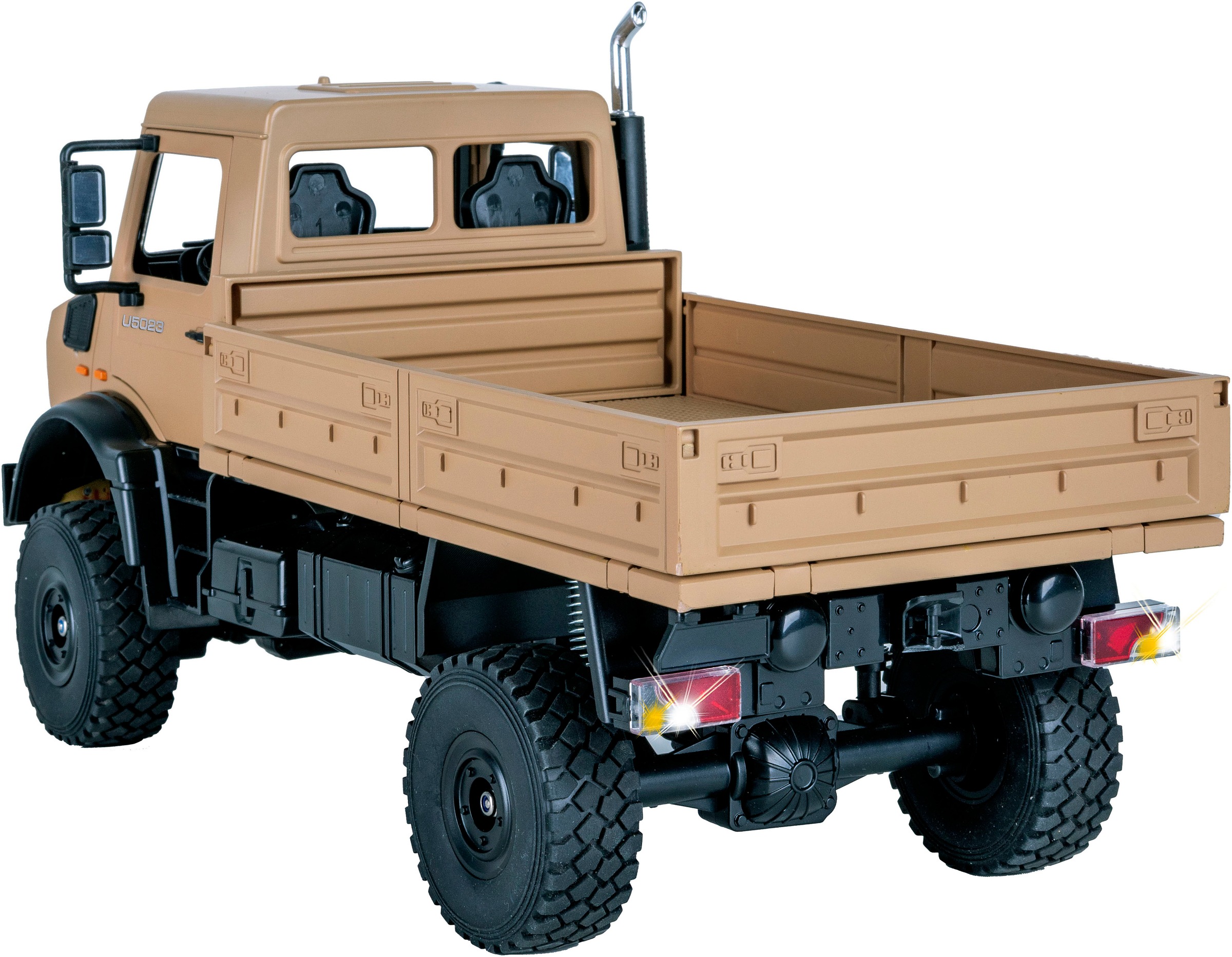 Jamara RC-LKW »Mercedes-Benz Unimog U5023 beige 2,4GHz« LED-Licht; Maßstab 1:14