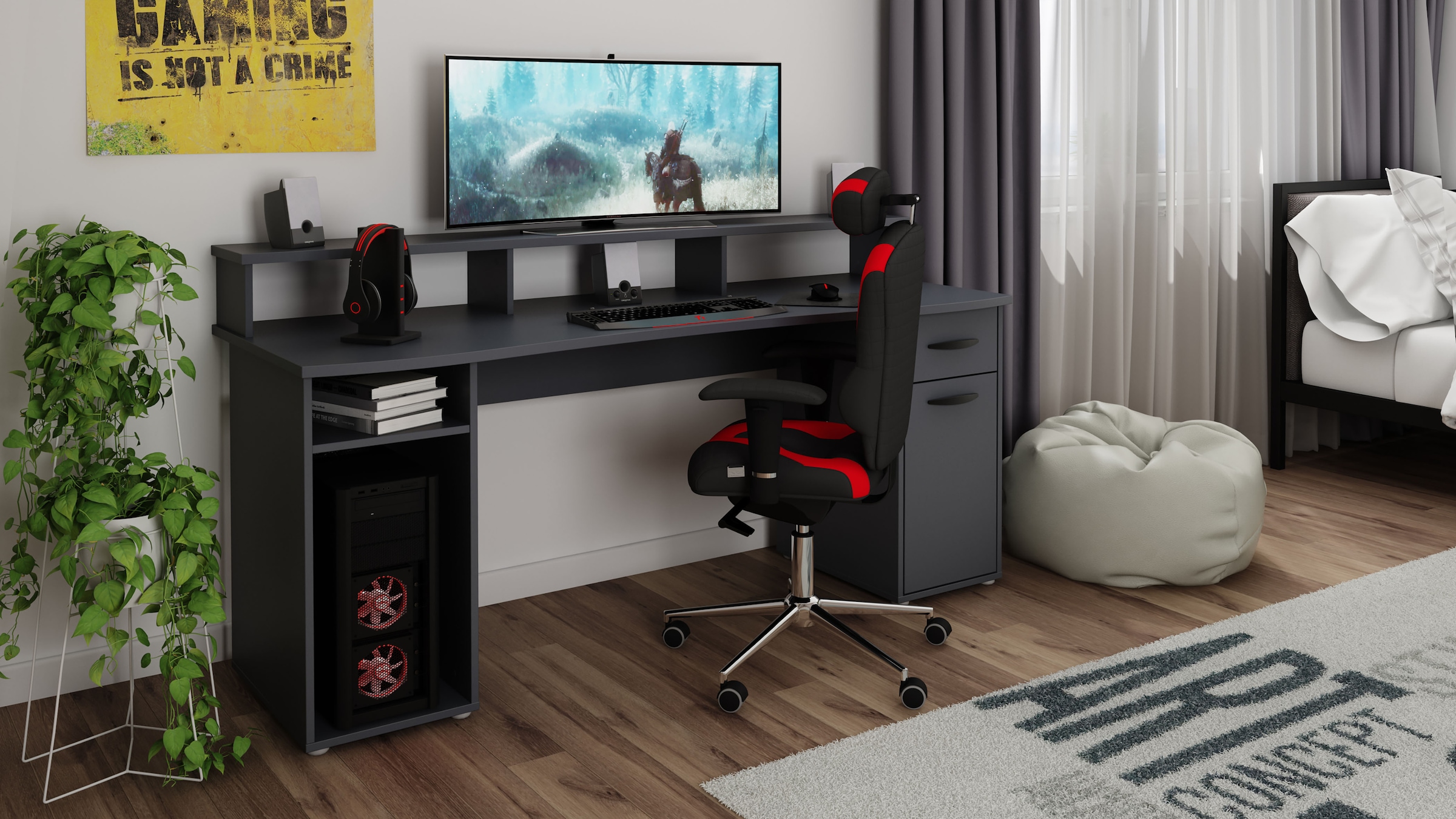Homexperts Gamingtisch »Fortune«, mit Platz für mehrere Bildschirme kaufen