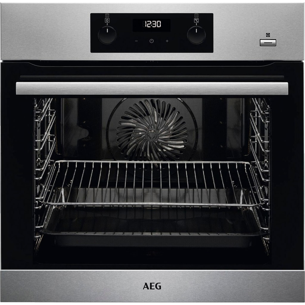 AEG Einbaubackofen »BCO35502BA«, BEB355020M, mit Backauszug, Aqua-Reinigungsfunktion