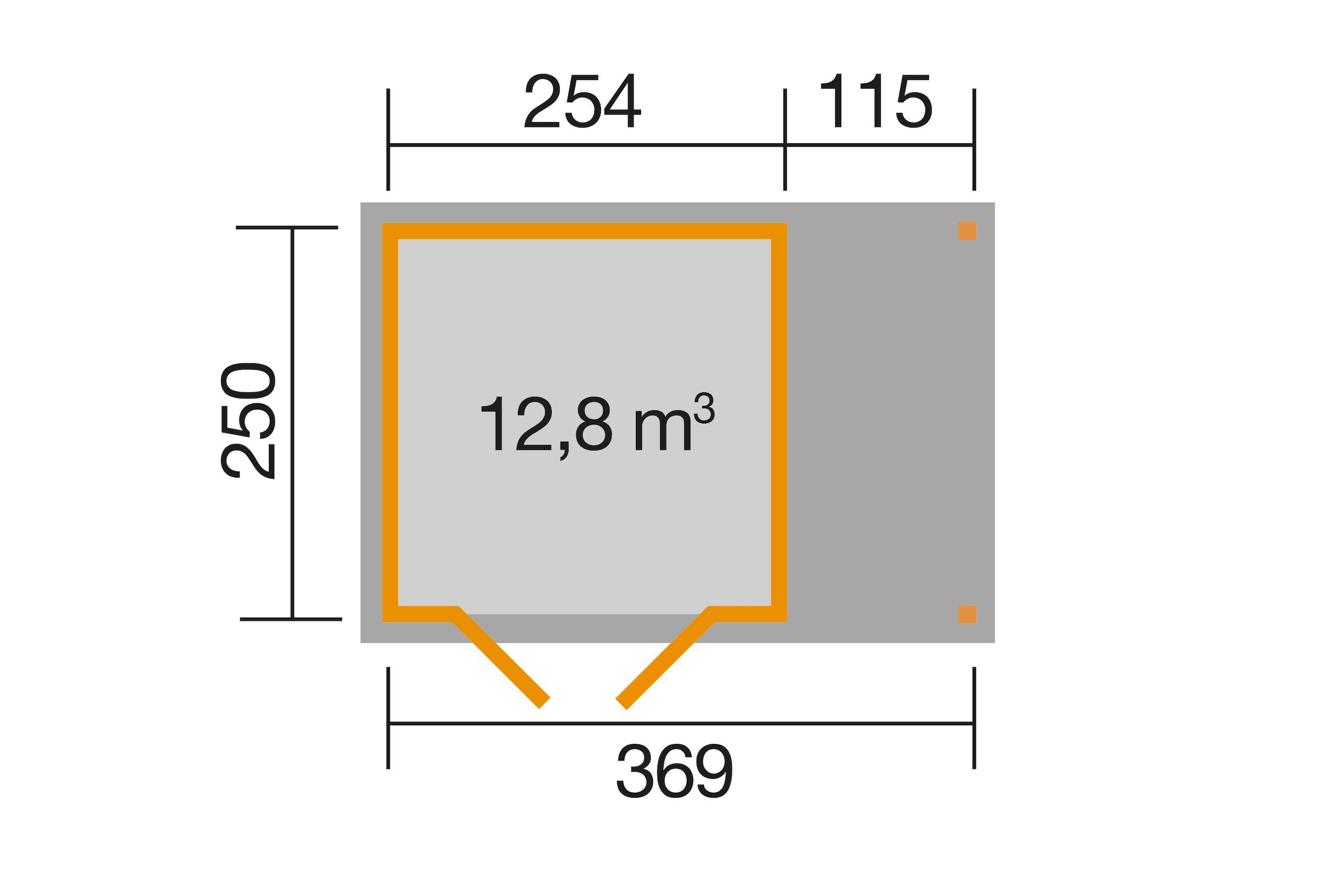 weka Gartenhaus »321 A Gr.3, natur, 19 mm, Anbau 115 cm«