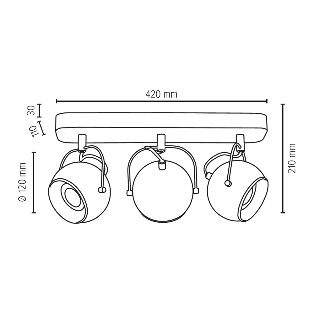 Eichenholz, Spots 3 »BALL | online LED- Jahren Naturprodukt Light Inkl. flammig-flammig, Garantie Flexible 3 XXL kaufen Deckenleuchte aus Leuchtmittel, mit WOOD«, SPOT