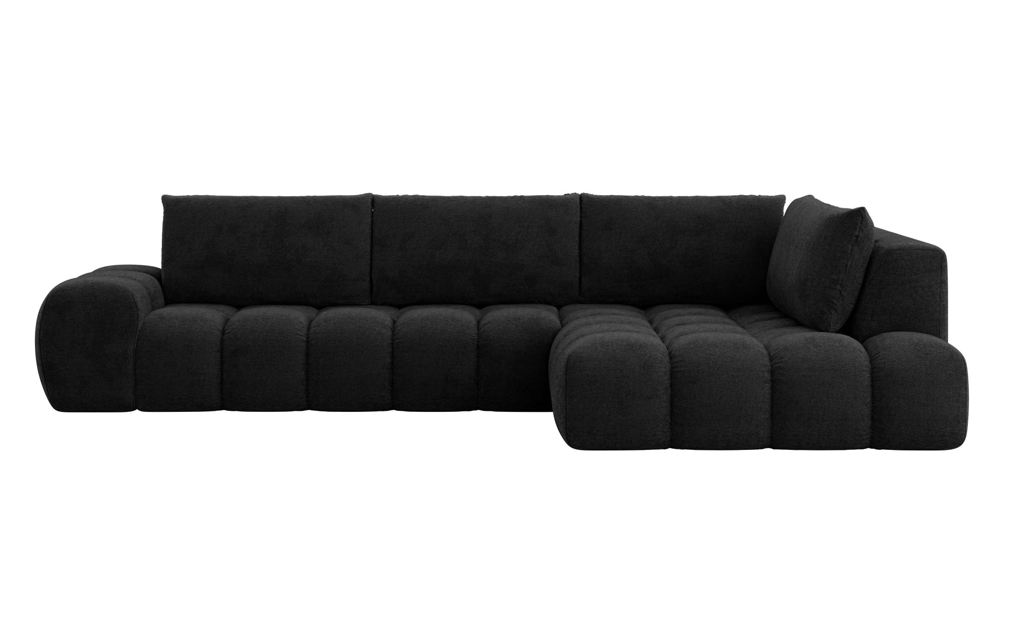 OTTO home Ecksofa »AZITA L-Form, XL 296 cm - Designsofa in Bubble-Optik« lose Rückenkissen, traumhafte Steppung