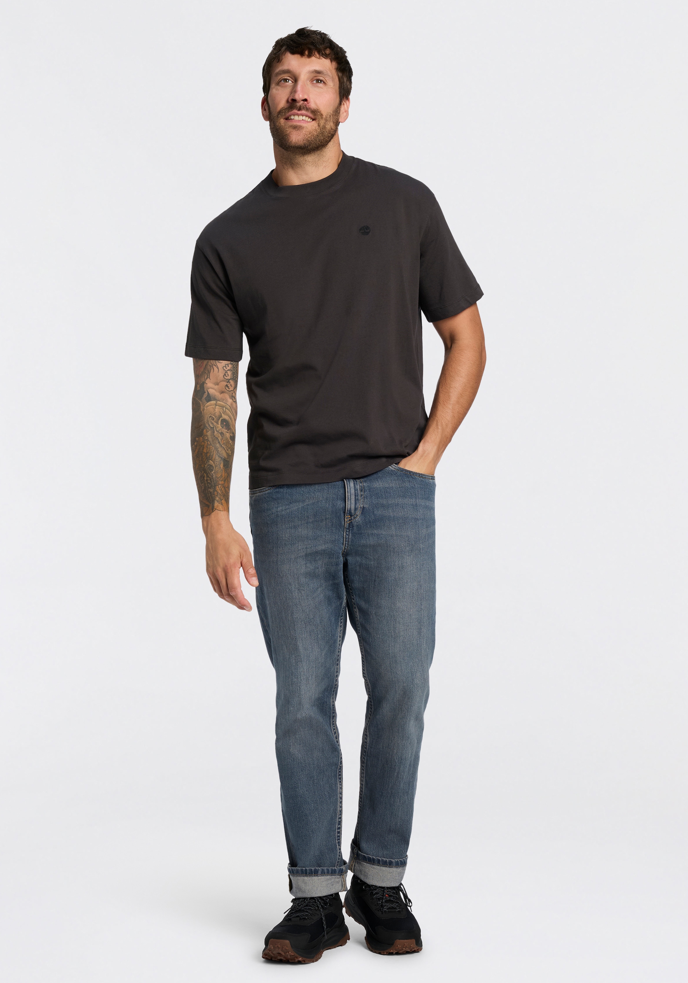 Timberland T-Shirt »DUNSTAN RIVER - SS Tee (Relaxed)« mit Rundhalsausschnitt, aus Baumwolle, Kurzarm, normale Länge