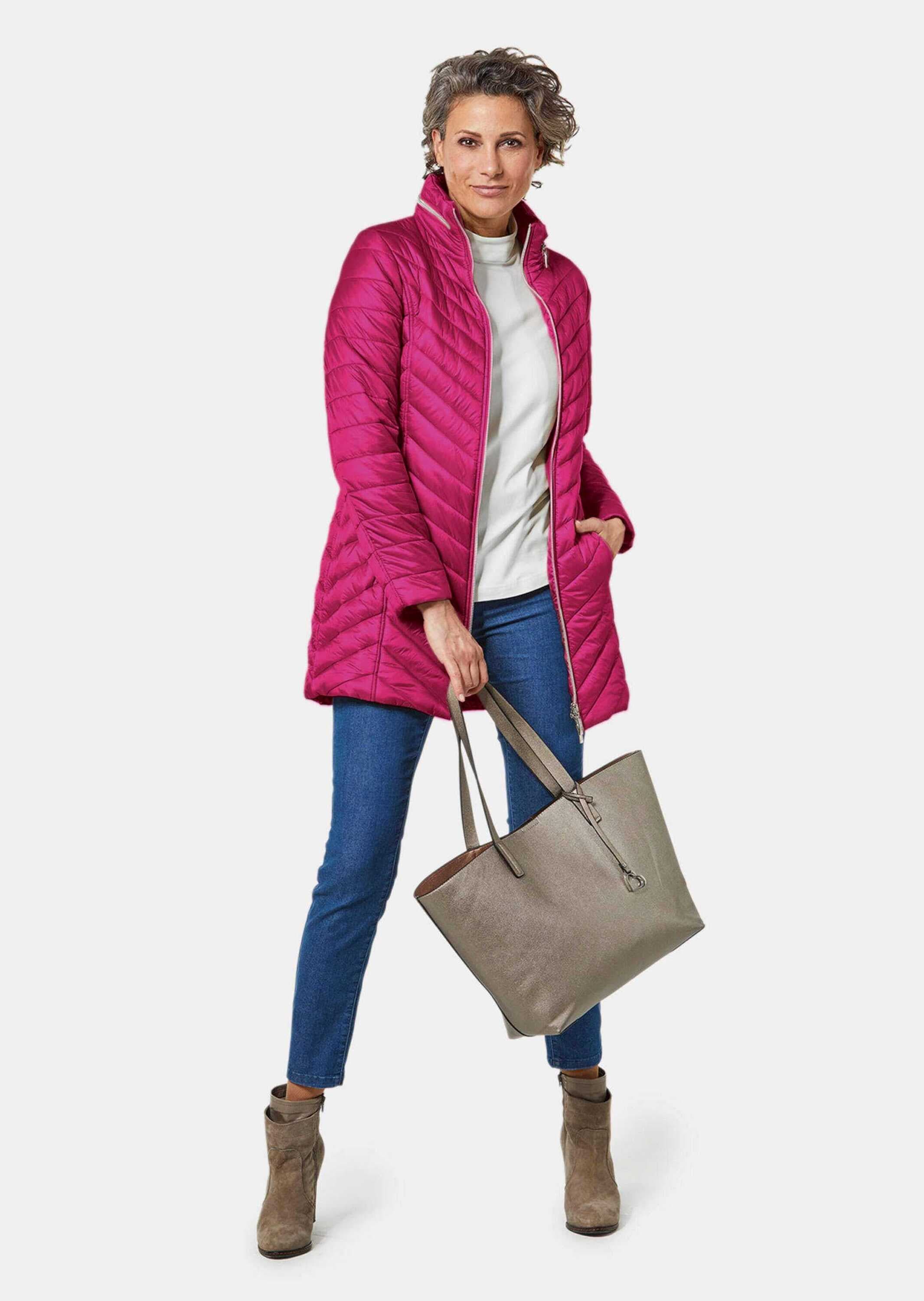 GOLDNER Kurzjacke »Figurschmeichelnde, leichte Longsteppjacke« Leichte Wattierung mit Diagonalstepp