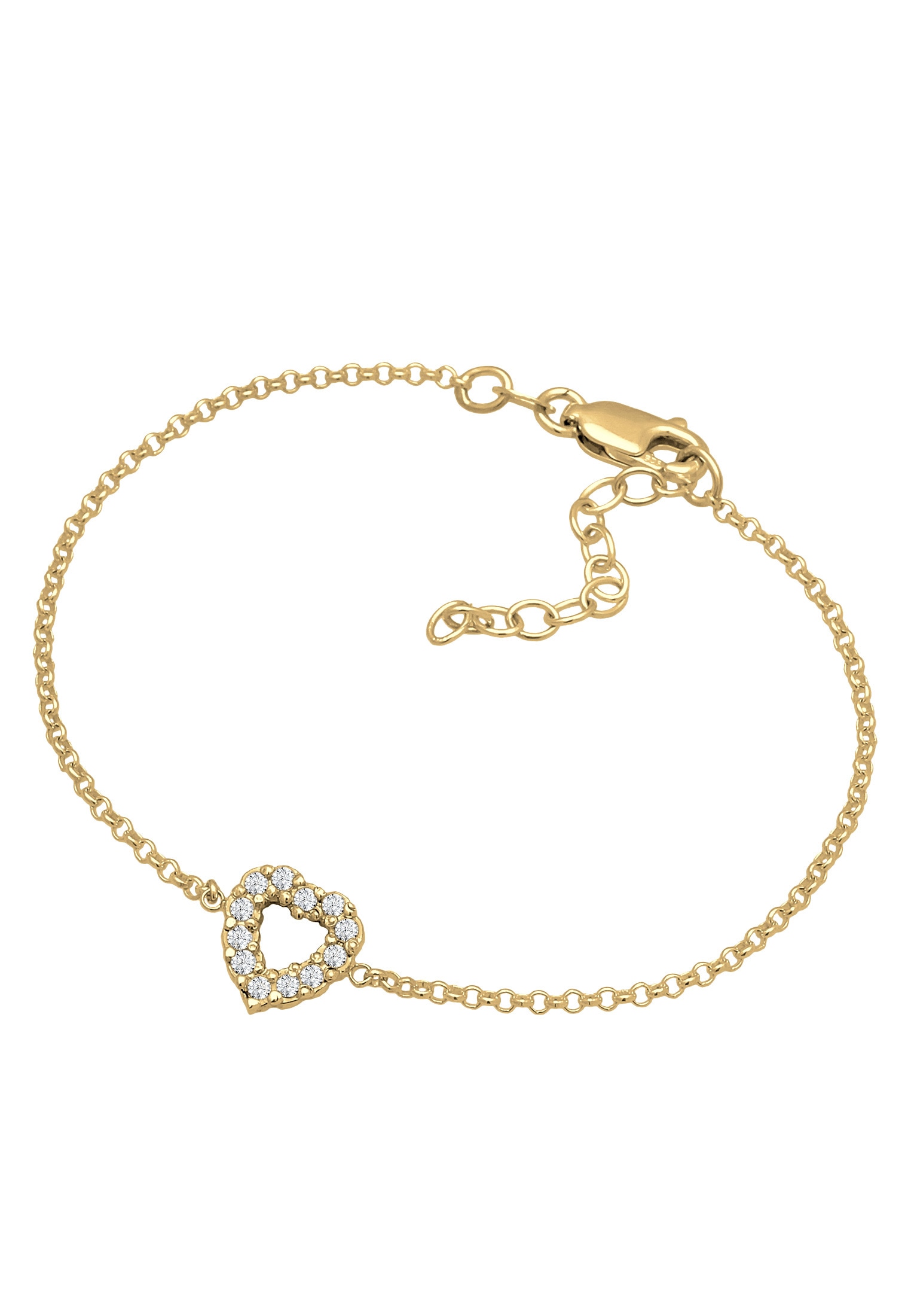 Elli DIAMONDS Armkette »Armband Herz Lab Grown Diamanten (0.18 ct) 925 Silber«