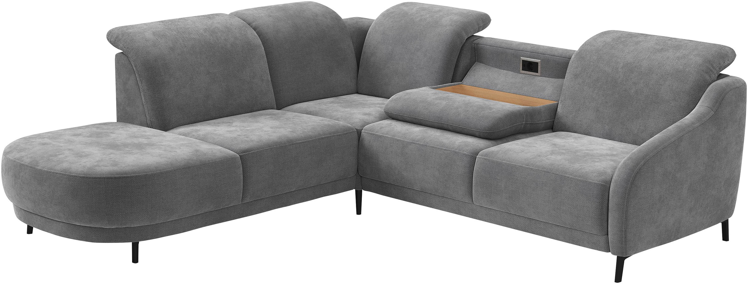 sit&more Ecksofa »Blues L-Form«, wahlweise mit Klapptisch und USB