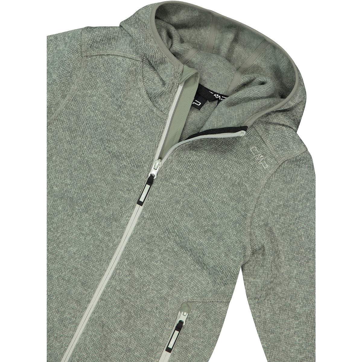 CMP Strickfleecejacke 1 Stk. tlg. mit Kapuze für Kinder, mit Kapuze, mit Logoschriftzug und Kontrastbändern