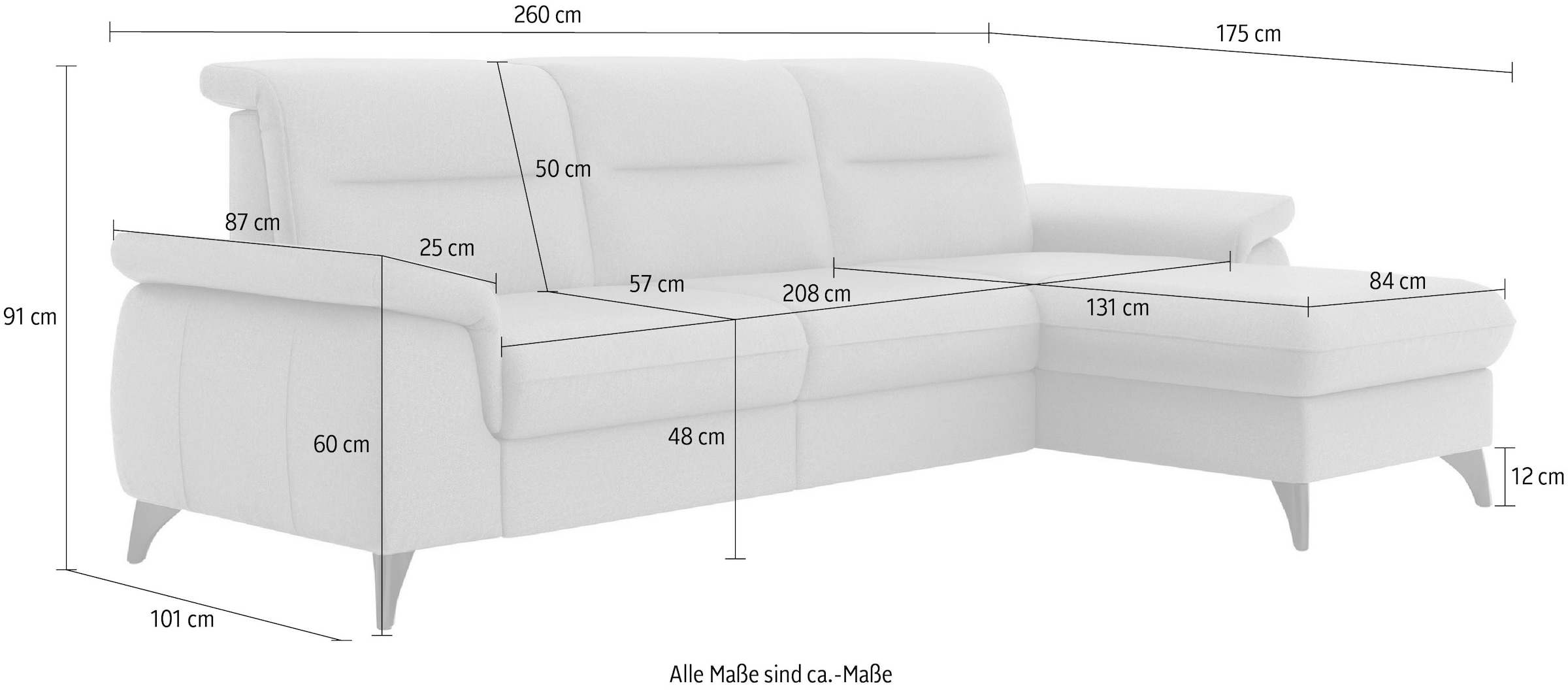 sit&more Ecksofa »Astoria L-Form« wahlweise mit motorischer Relaxfunktion