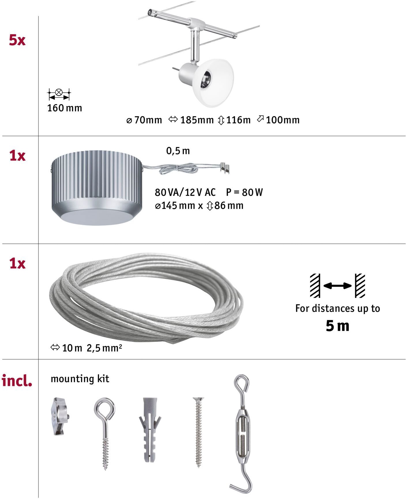 Paulmann LED Deckenleuchte »Sheela«, 5 flammig, Leuchtmittel GU 5,3 | ohne Leuchtmittel, GU 5,3