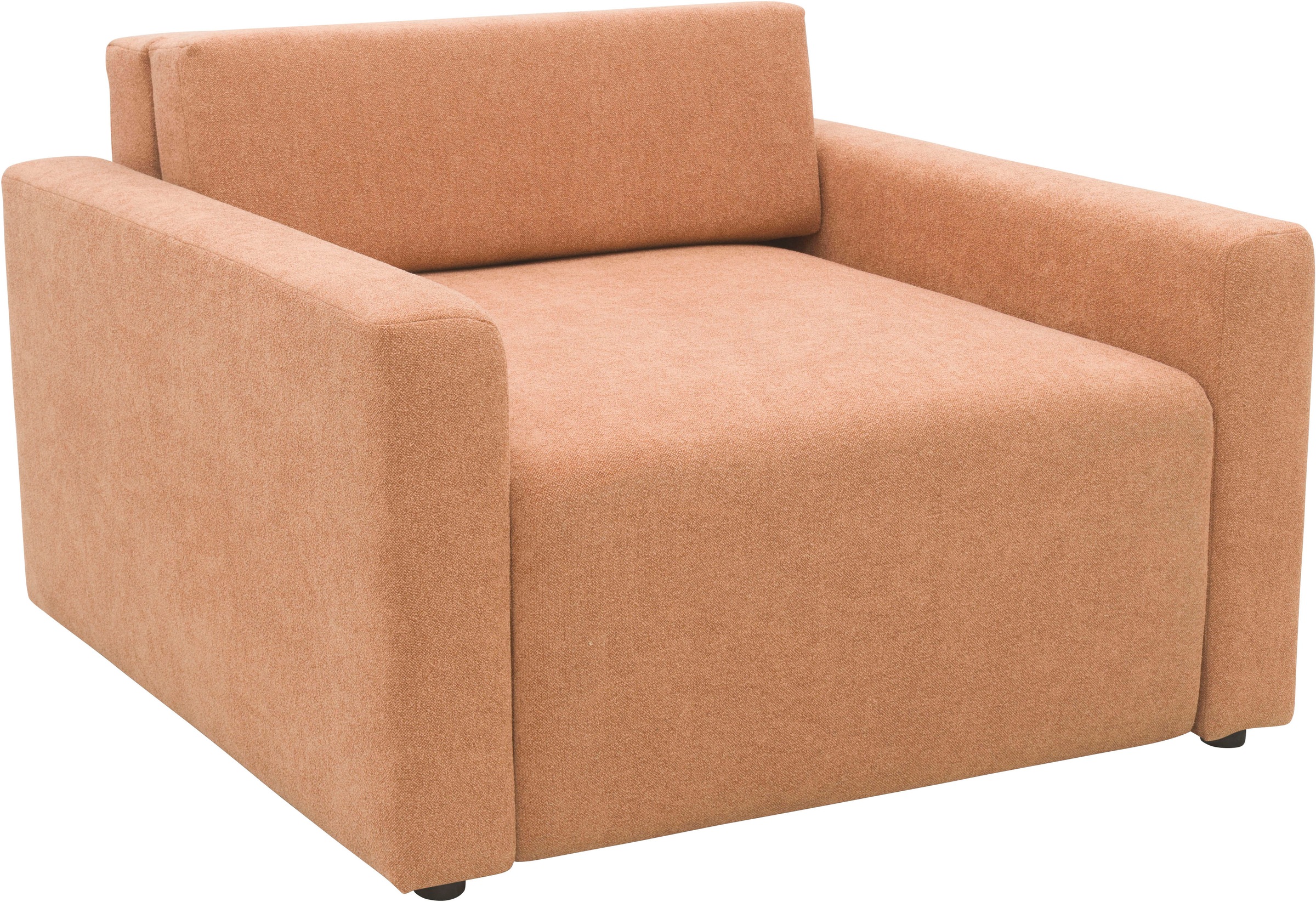 DOMO collection Sessel »Sintra ausklappbar zur Schlaffunktion, mit Rückenkissen«, Feinstruktur, lachs
