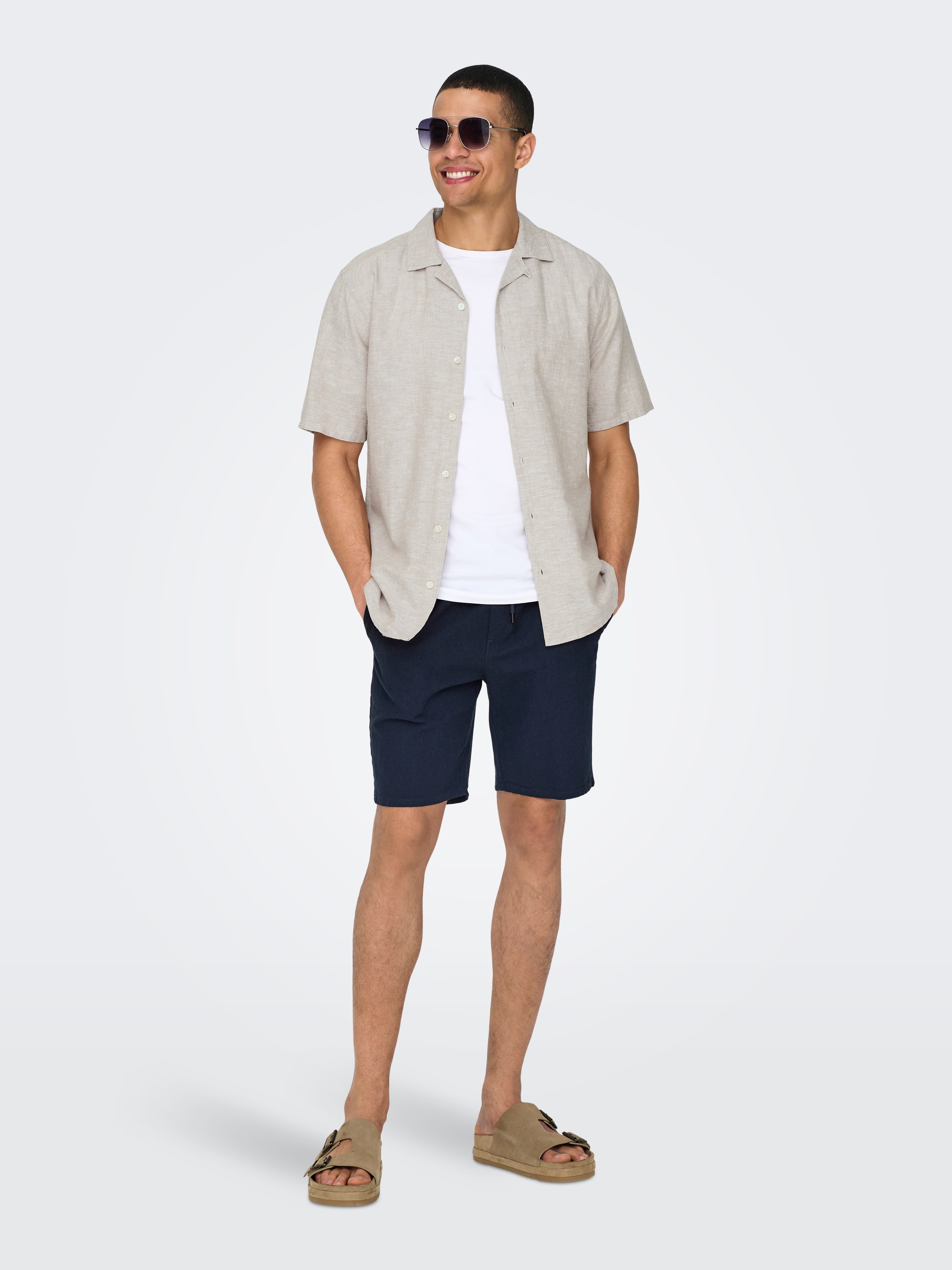 ONLY & SONS Kurzarmhemd »ONSCAIDEN SS SOLID RESORT LINEN NOOS«