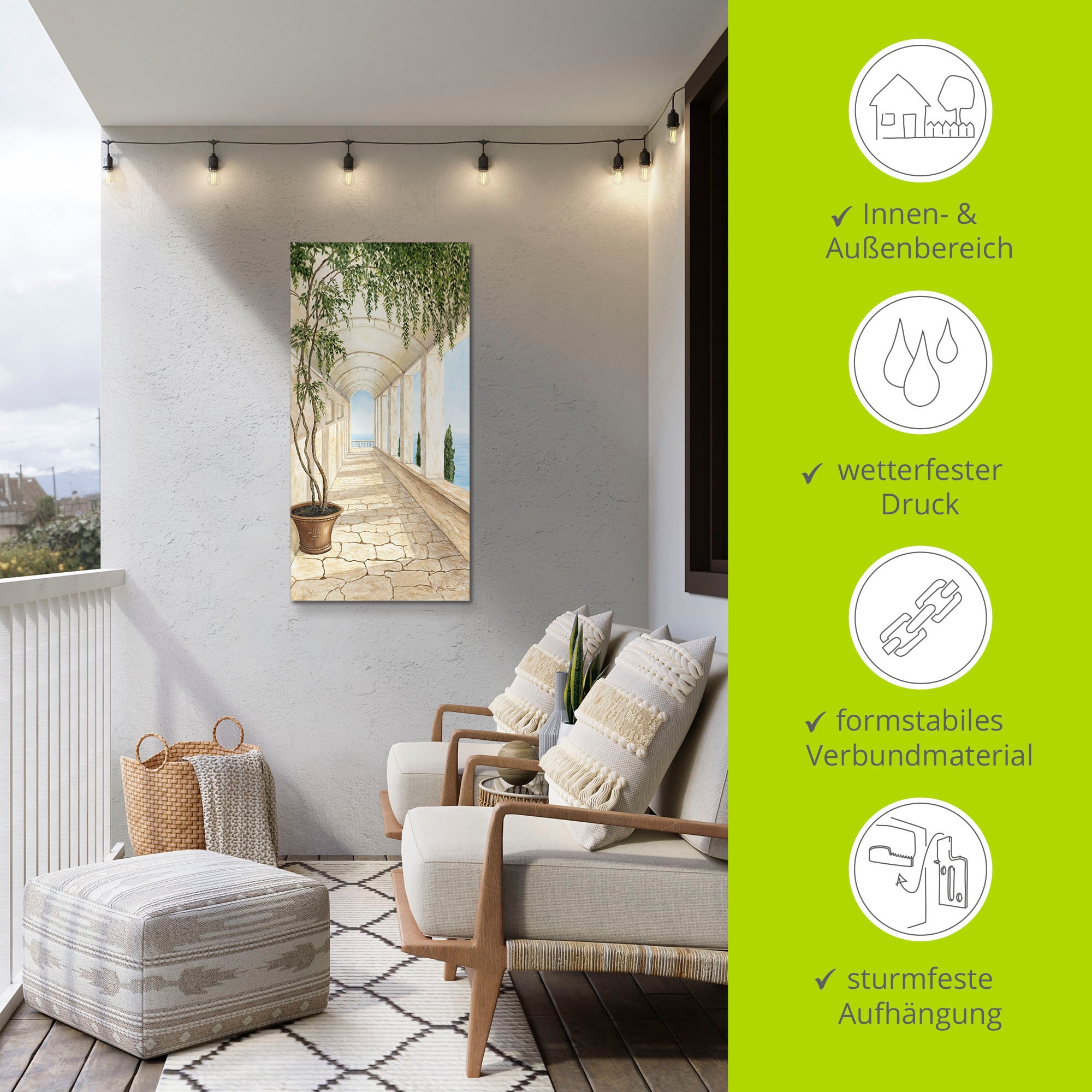 Artland Wandbild »Capri«, Gebäude, (1 St.), als Alubild, Outdoorbild, Leinwandbild, Poster, Wandaufkleber