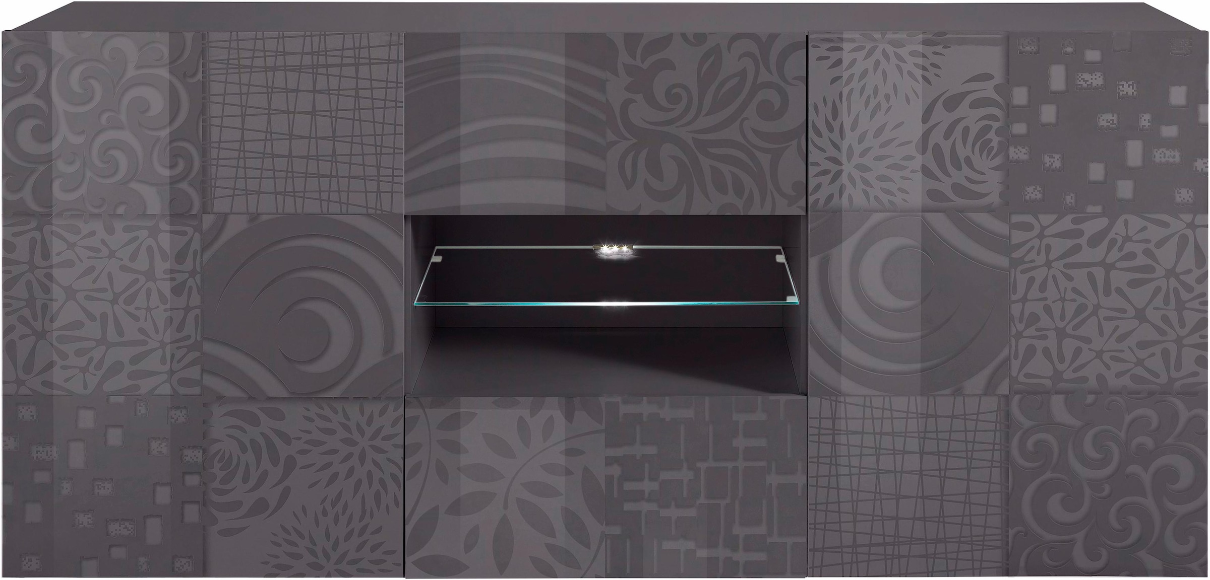 INOSIGN Sideboard »Miro«, Breite 181 cm mit dekorativem Siebdruck