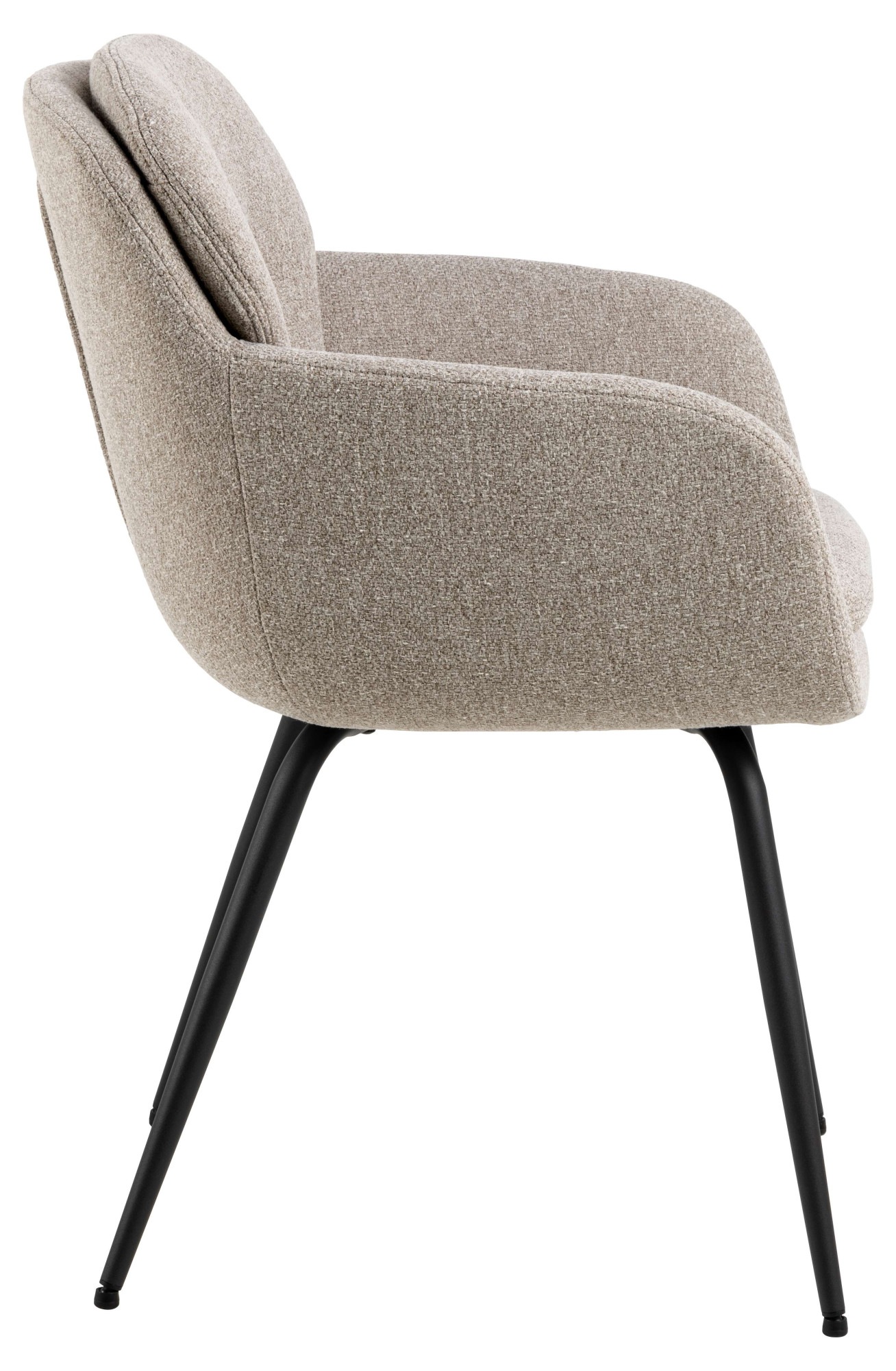 ACTONA GROUP Esszimmerstuhl »Dora«, Esszimmerstuhl mit Armlehne, Alea Beige, Gestell matt schwarz