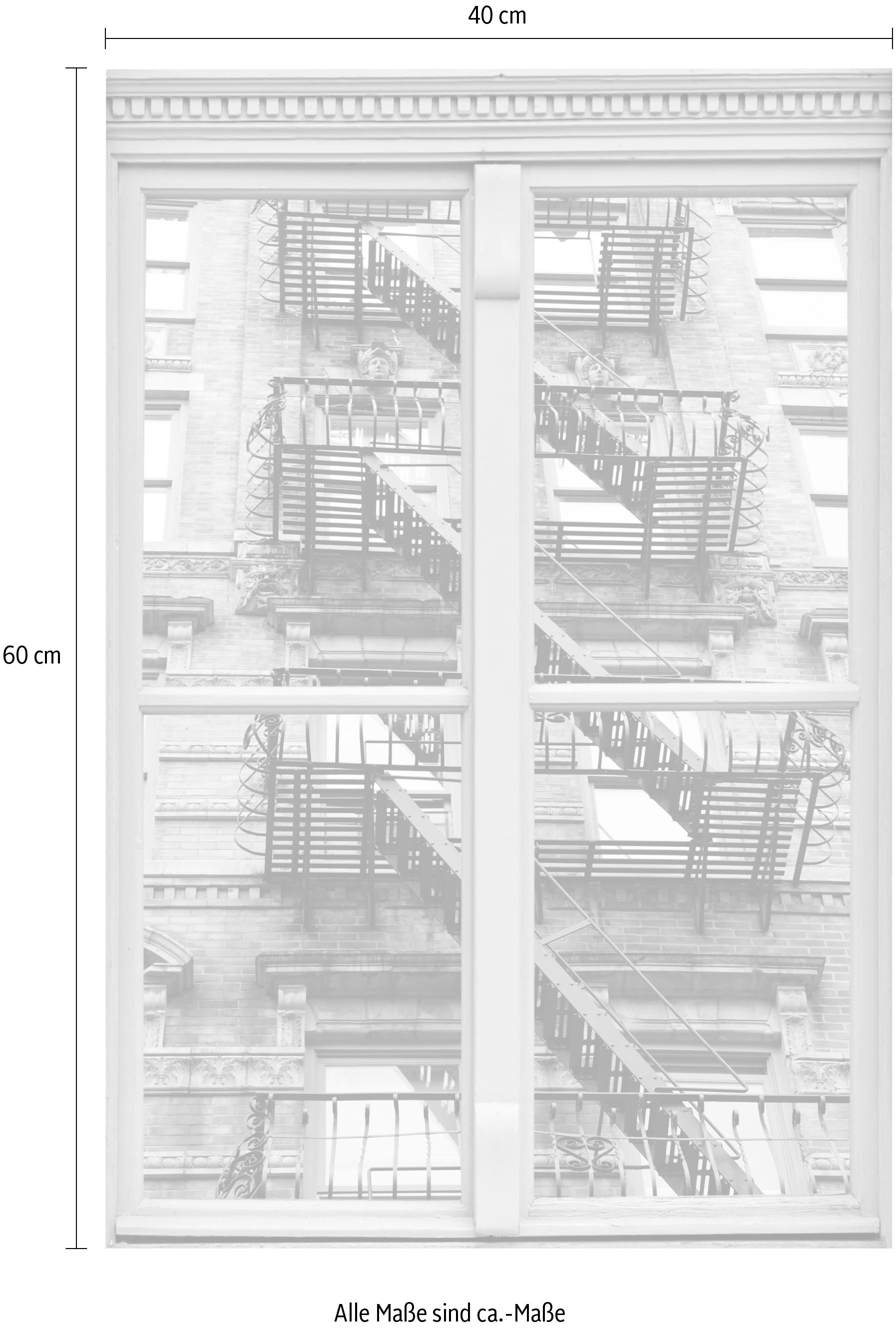 queence Wandsticker »Treppe«, Wandsticker, Wandbild, selbstklebend, 3D, Fenster