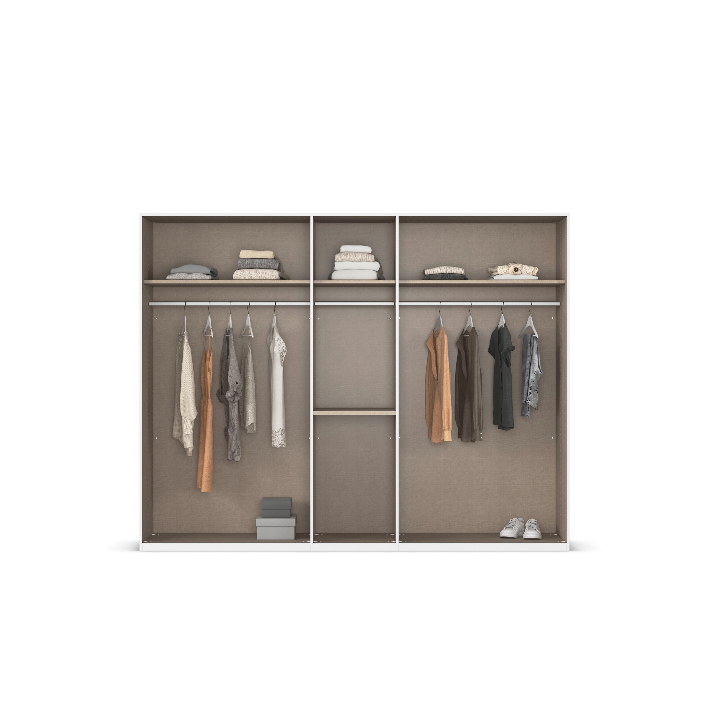 rauch Drehtürenschrank »Kleiderschrank Schrank Garderobe Schlafzimmerschrank EVELYN«, (in 2 Höhen 197 oder 210 cm erhältlich), in elegantem Stil mit Schubladen 3 Breiten und 2 Höhen MADE IN GERMANY
