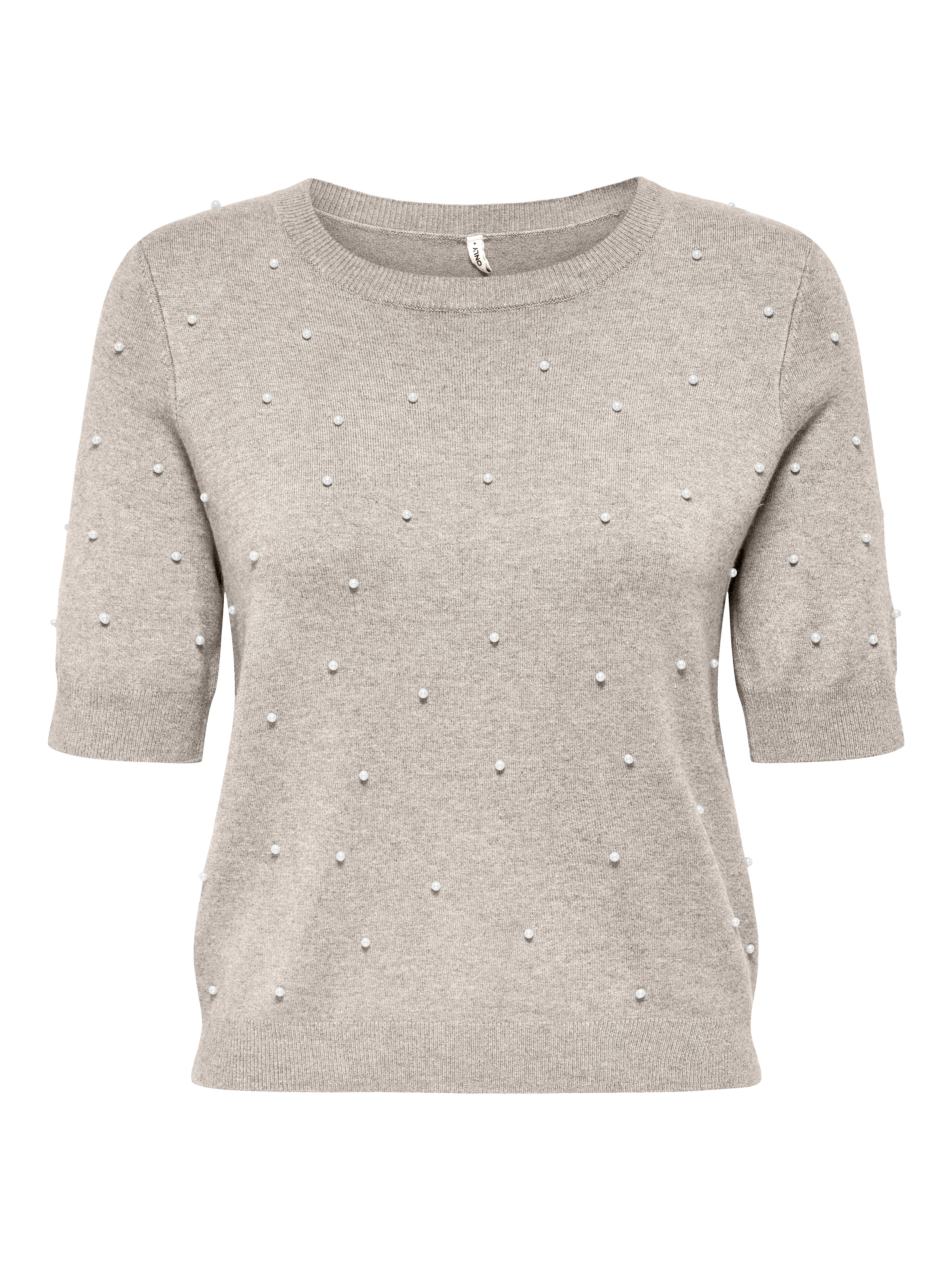 ONLY Kurzarmpullover »ONLVENICE LIFE SS PEARL O-NECK KNT«