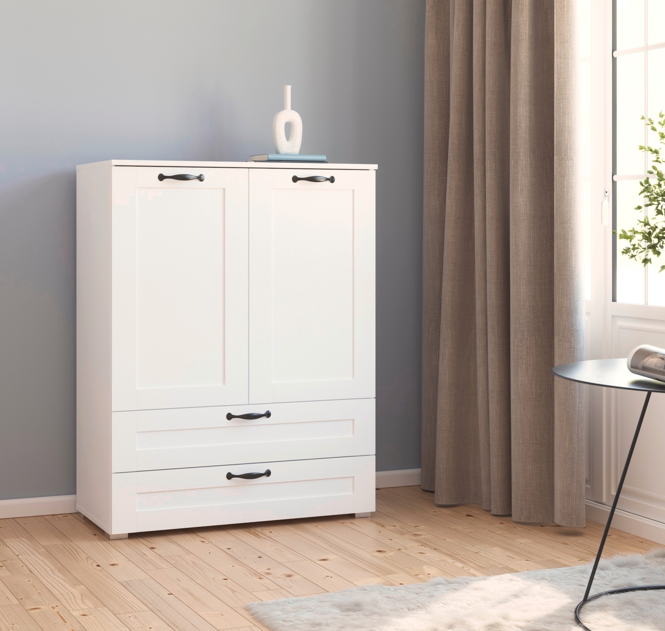 rauch Hochkommode »Cottage by Aditio«, in skandinavischem Landhausstil, 2 Schubladen mit Softclose-Funktion