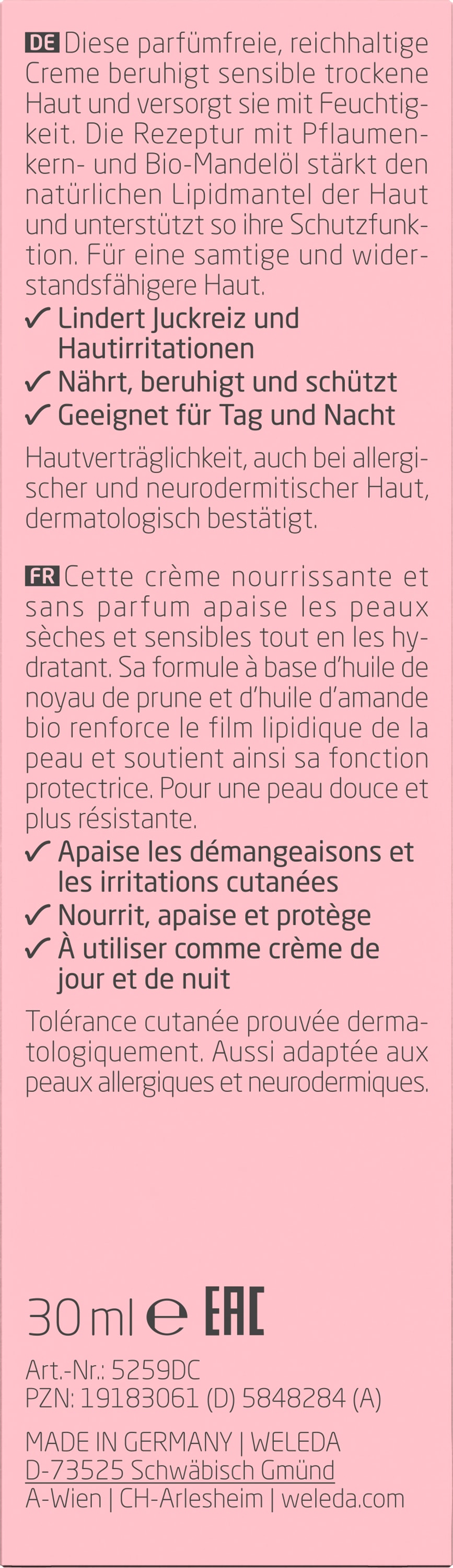 WELEDA Gesichtspflege »Weleda Sensitiv Feuchtigkeitscreme Mandel« für alle Hauttypen geeignet, feuchtigkeitsspendend
