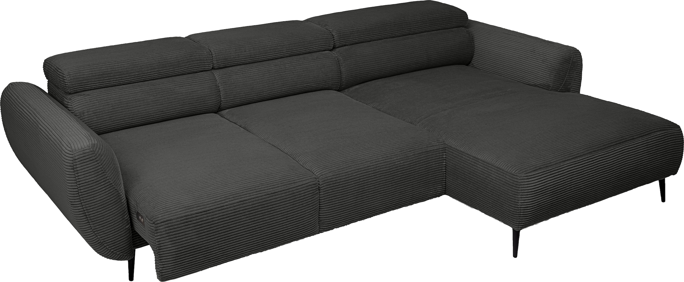 WERK2 Ecksofa »Alisson, mit elektrischer Sitztiefenverstellung, L-Form, Breite 277 cm«, Alisson – flexibler Komfort mit modernem Design und smarten Details.