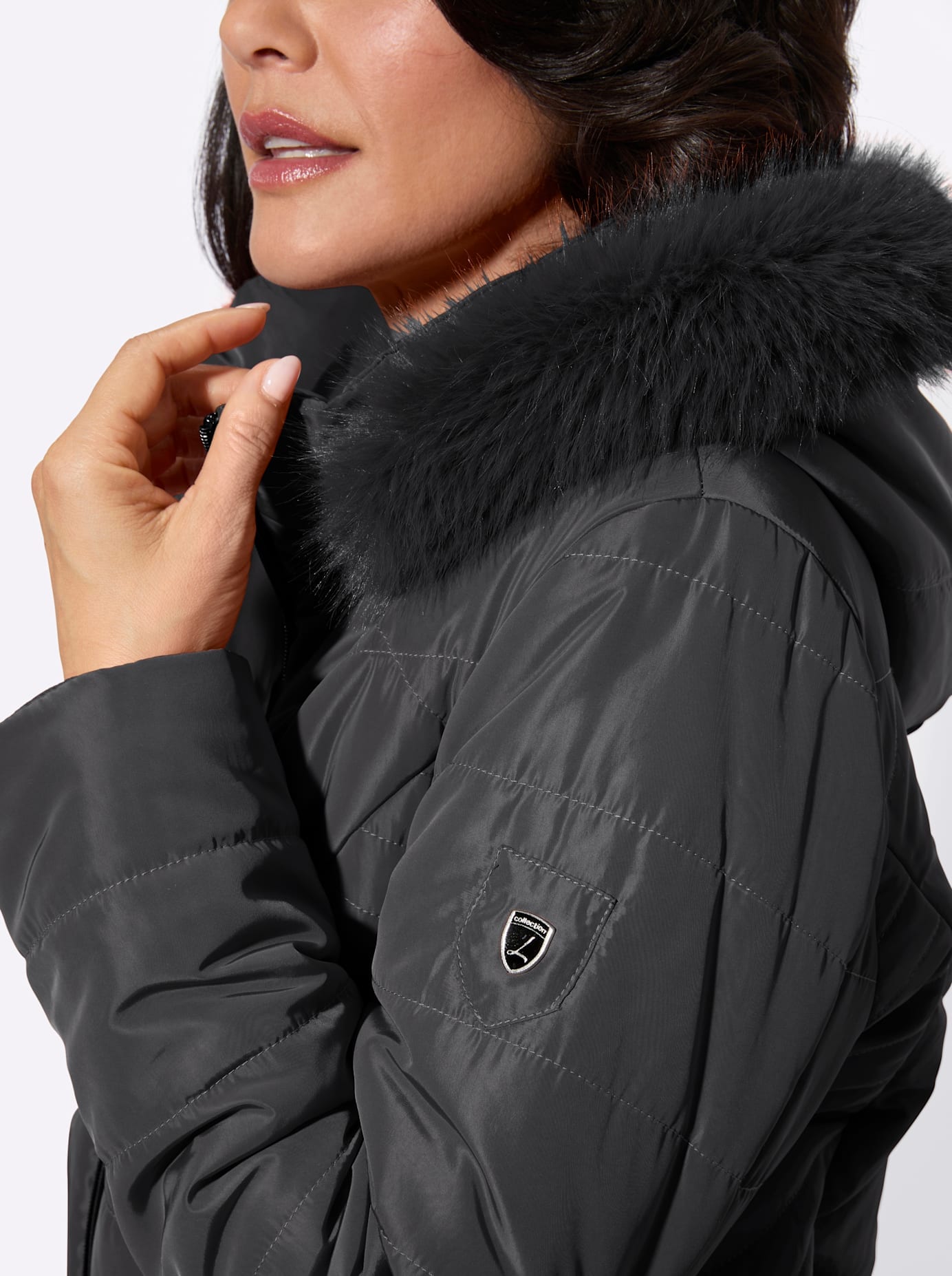 Casual Looks Langjacke mit Kapuze