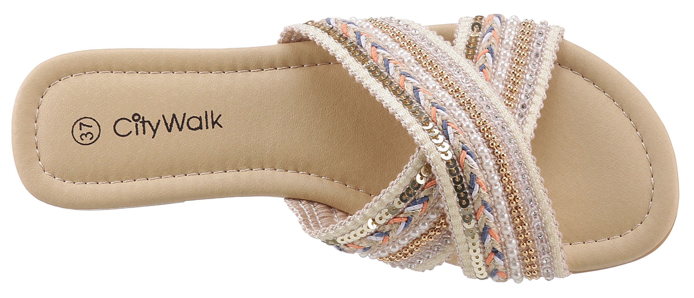 CITY WALK Pantolette, Sommerschuh, Schlappen im Boho-Look