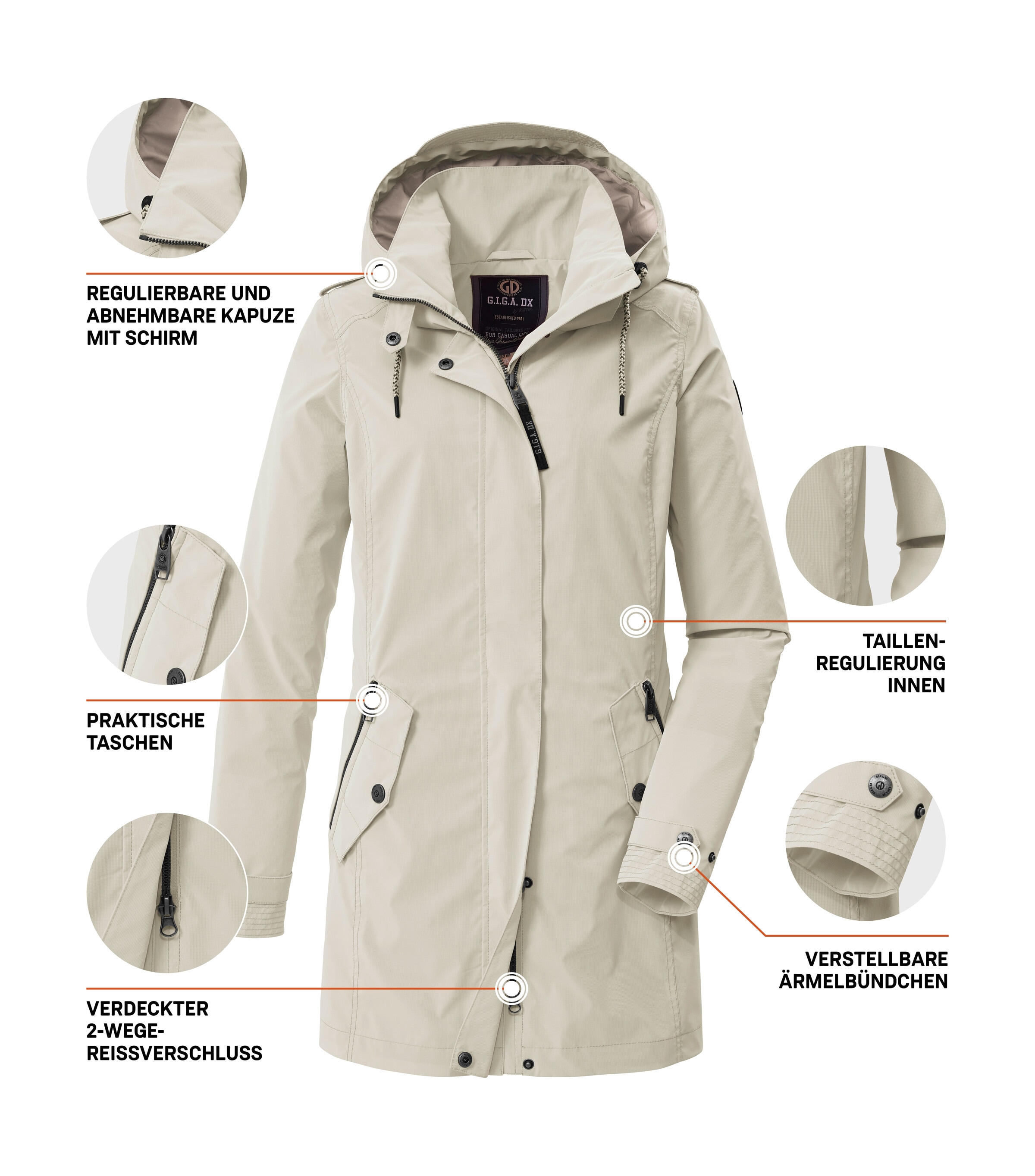 G.I.G.A. DX by killtec Parka »GS 94 WMN PRK« Funktionsparka mit verstellbarer Kapuze und Autolock-Reißverschluss
