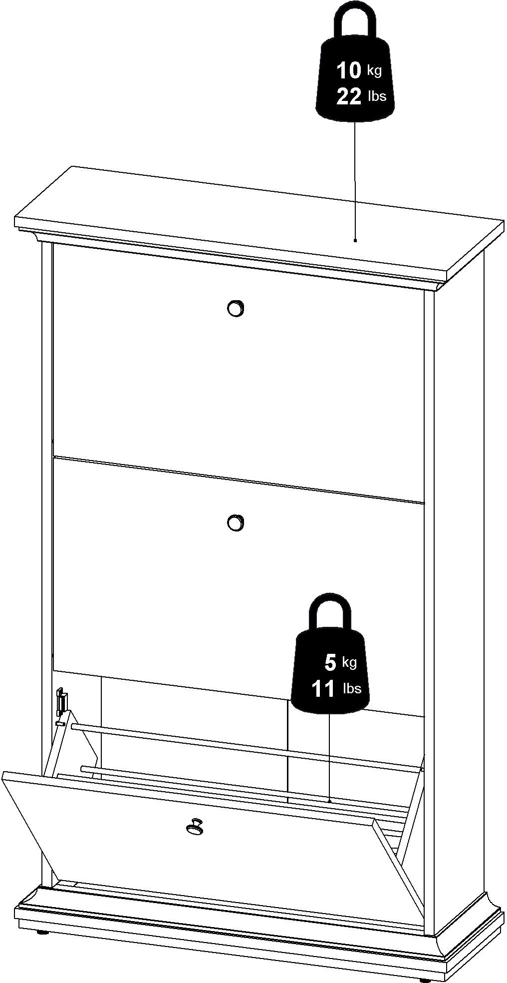 Home affaire Schuhschrank »Paris«, mit drei Klappen für viele Stauraummöglichkeiten, Breite 77,8 cm