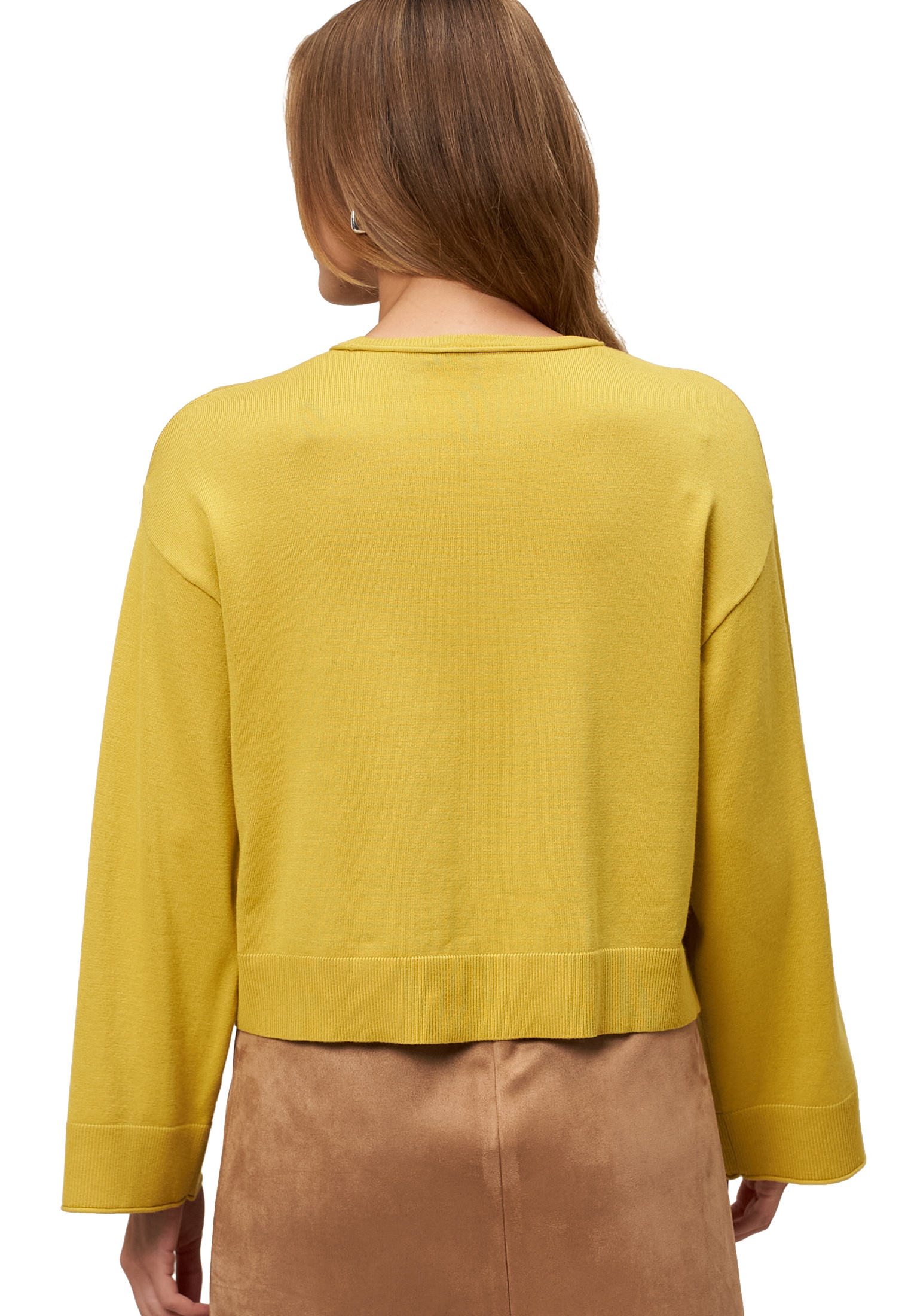 Zero Rundhalspullover »Pullover mit Trompetenärmeln«