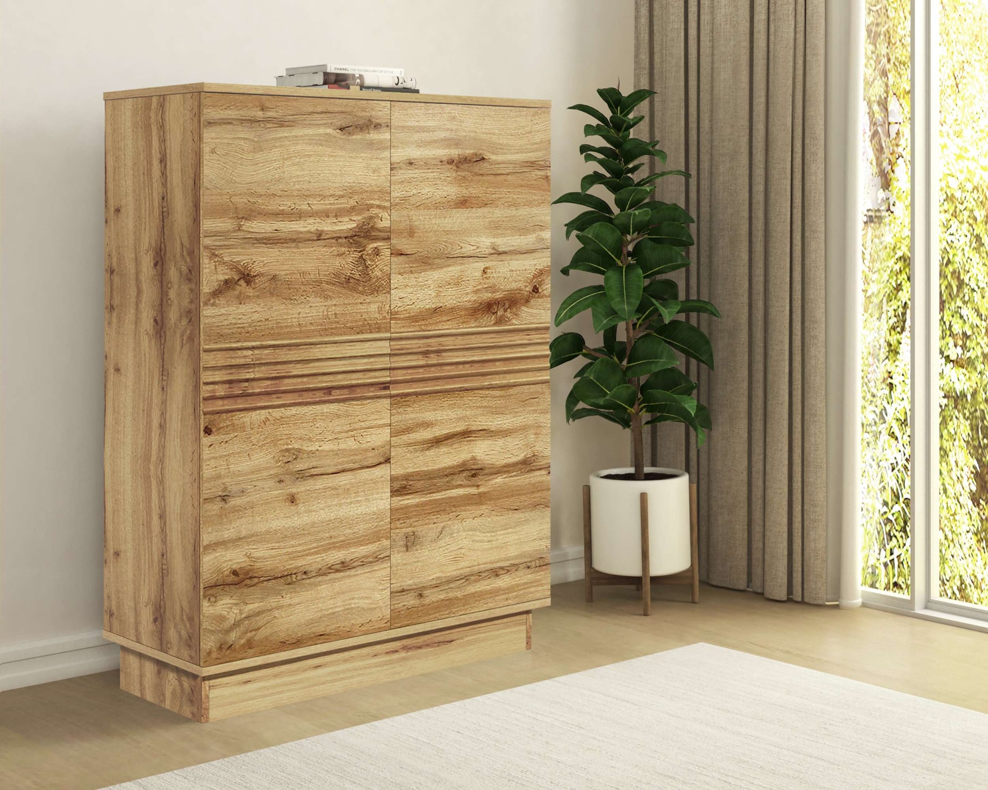 Home affaire Highboard »Angers« Kommode, Midischrank mit Push-to-open, 2 Einlegeböden, Breite 90 cm