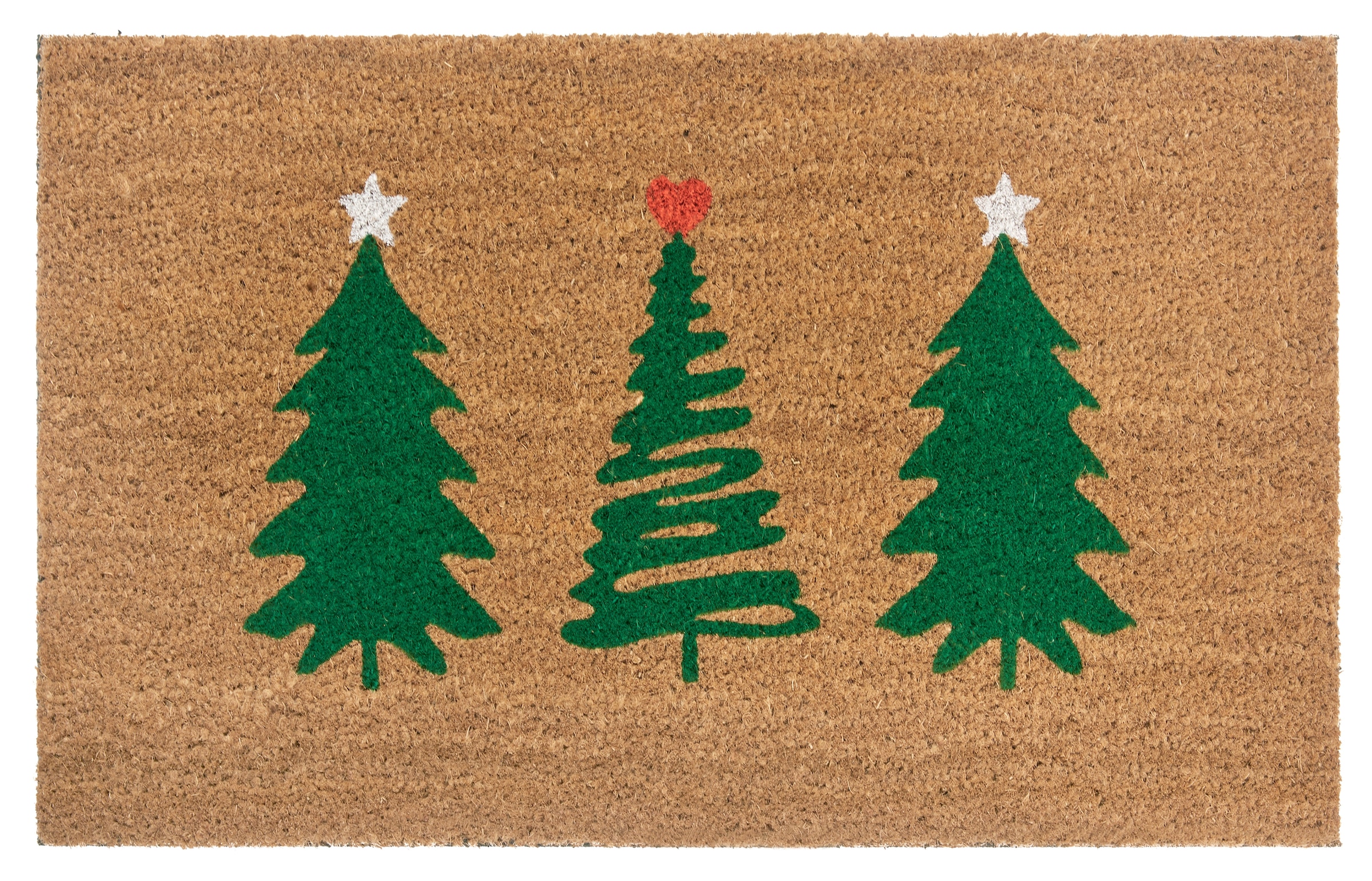 HANSE Home Fußmatte »Mix Mats Kokos Decorated Pine Trees«, rechteckig, 15 mm Höhe, Weihnachten, Schmutzfangmatte, Outdoor, Rutschfest, Innen, Kokosmatte