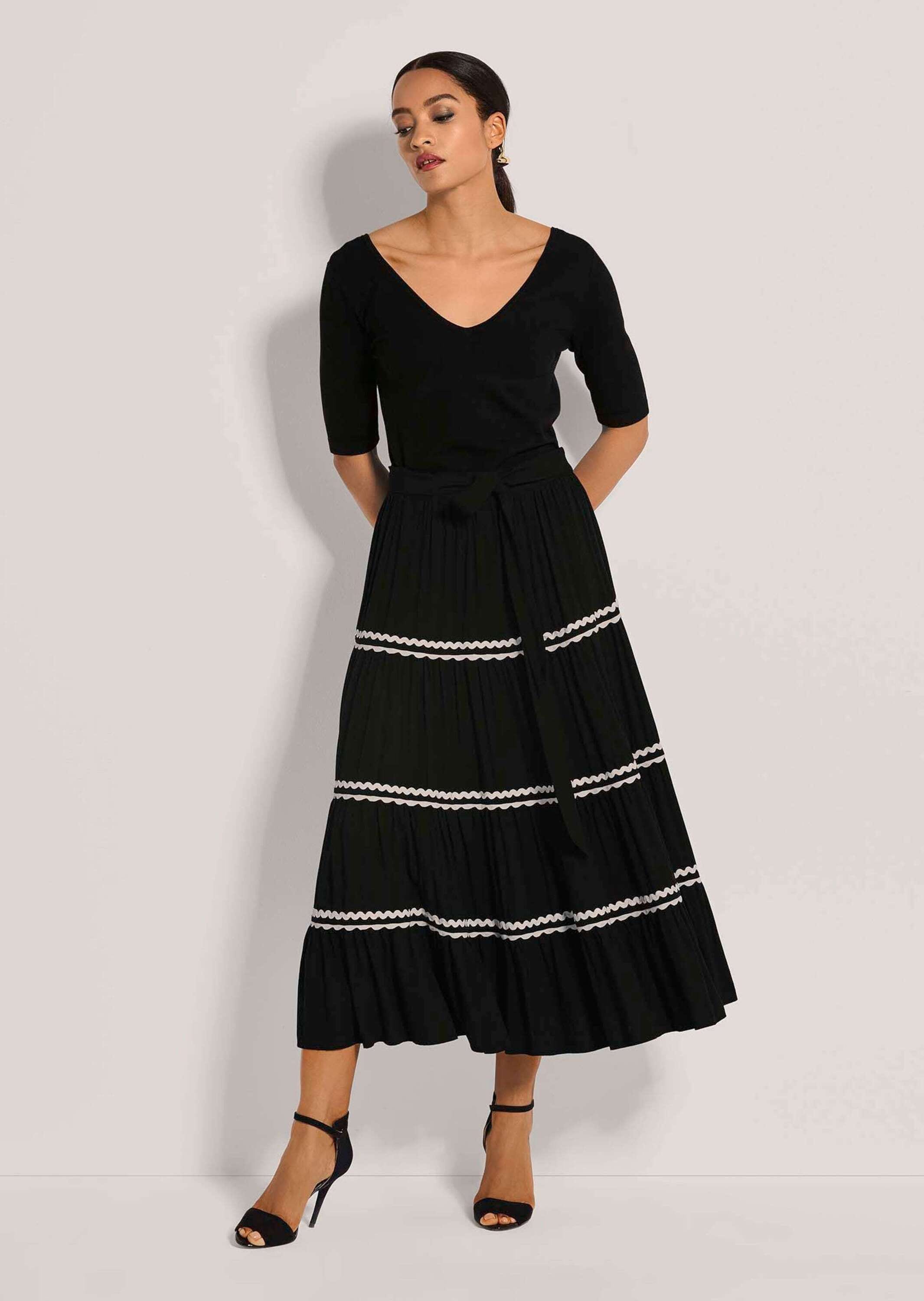 MADELEINE Midirock »Rock Langer Stufenrock zum Schlüpfen«