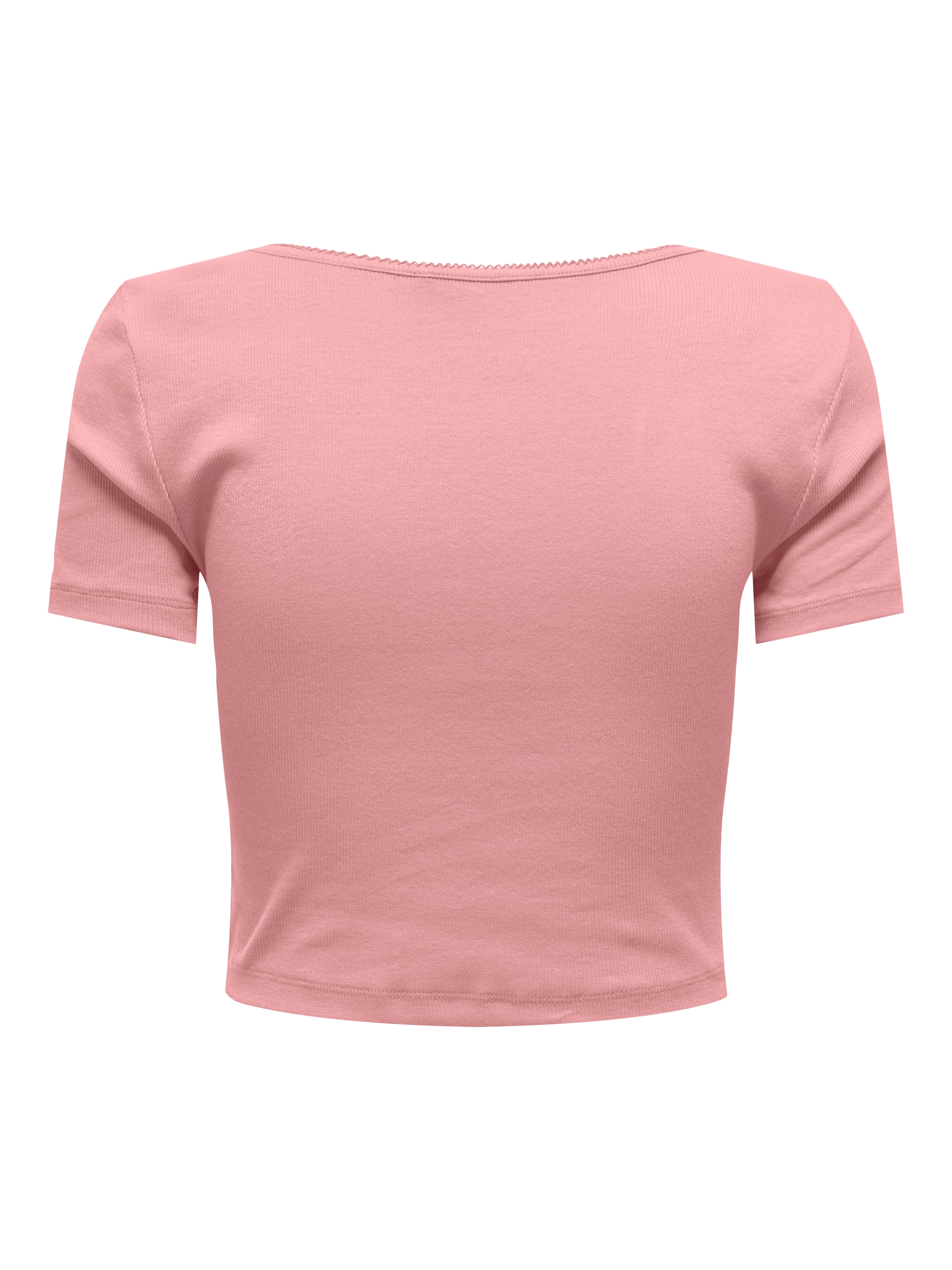 ONLY Kurzarmshirt »ONLBETTY LIFE S/S SCALLOP V-NECK CC JRS« mit Raffung am Ausschnitt