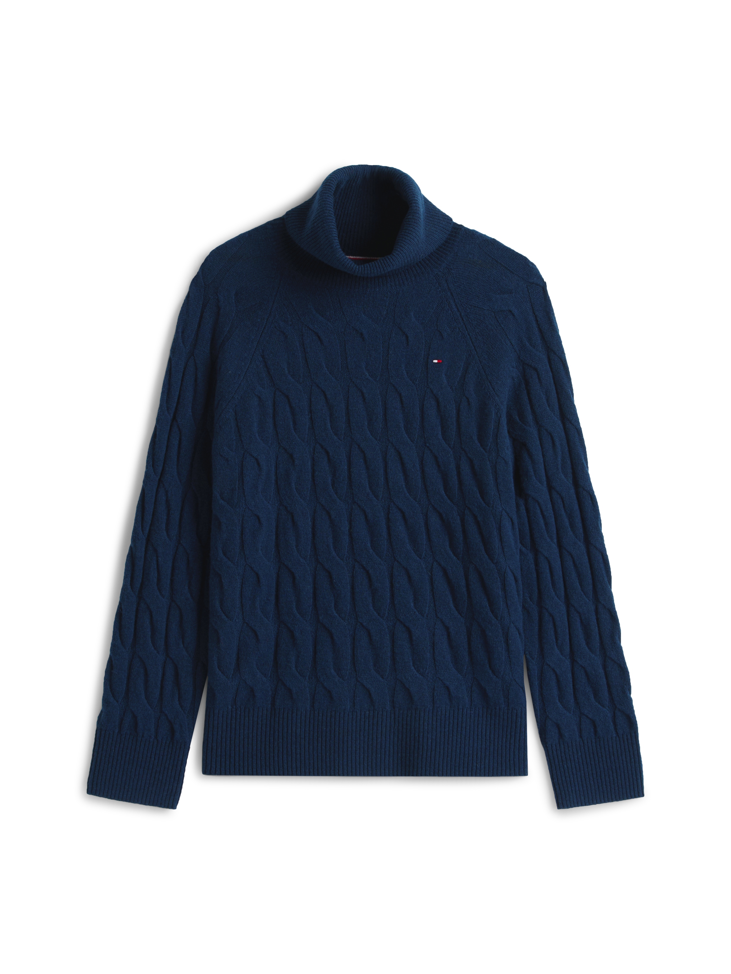 Tommy Hilfiger Rollkragenpullover »SOFT WOOL CABLE ROLL-NK LS SWT« aus Wolle, Zopfmuster