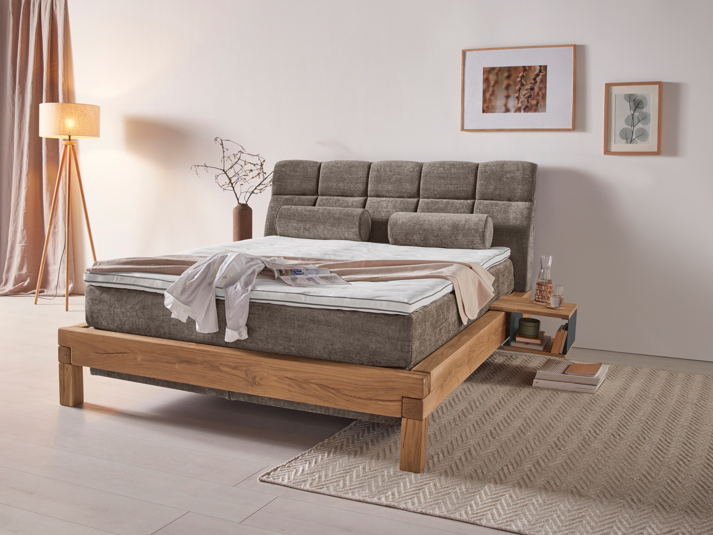 Home affaire Boxspringbett »Villads«, Liegefläche: 160/200 cm aus Balkeneiche, Inside-Boxspring-Unterbau