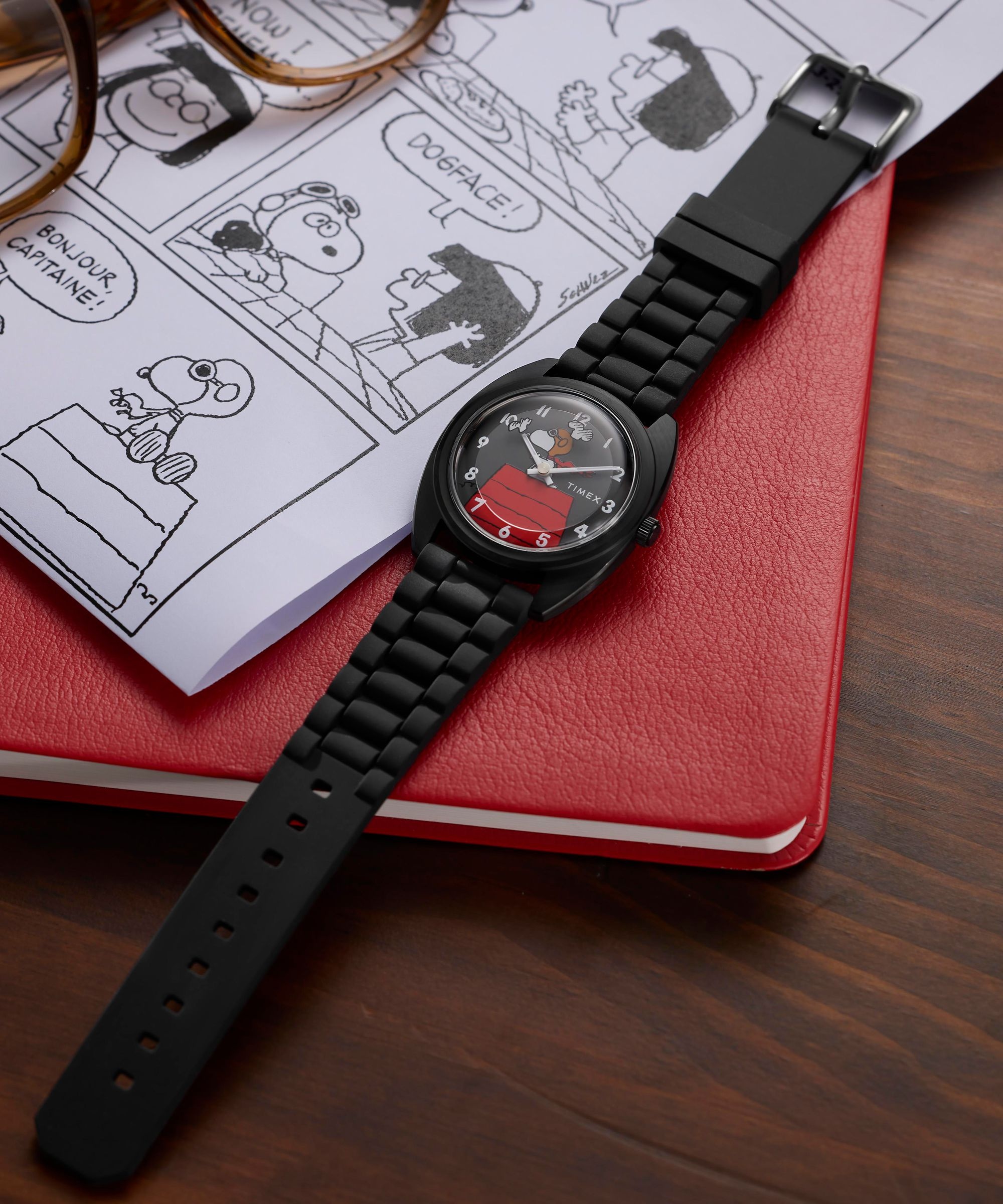 Timex Quarzuhr »Timex x Peanuts 1979 Reissue Inspired« Armbanduhr, Herrenuhr, Silikonarmband, analog, Beleuchtung